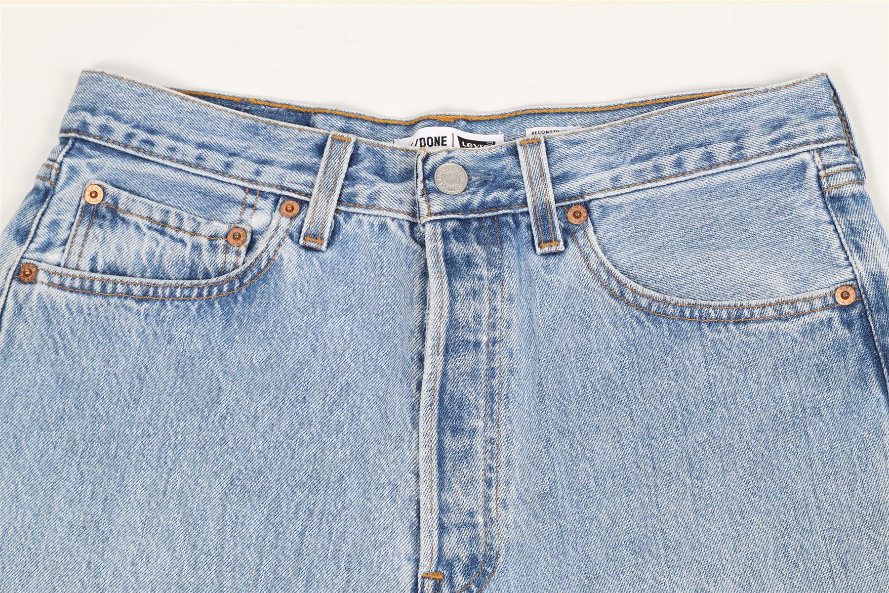 RE/DONE HIGH RISE DENIM SHORTS W27 UK 8-10 - Image 3