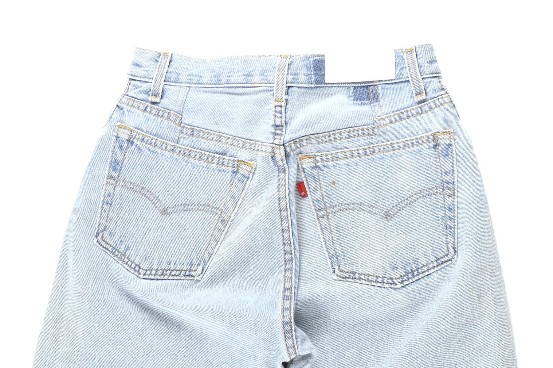 RE/DONE + LEVI'S BLUE HIGH RISE STRAIGHT LEG JEANS W25 UK 6/8 - Image 5