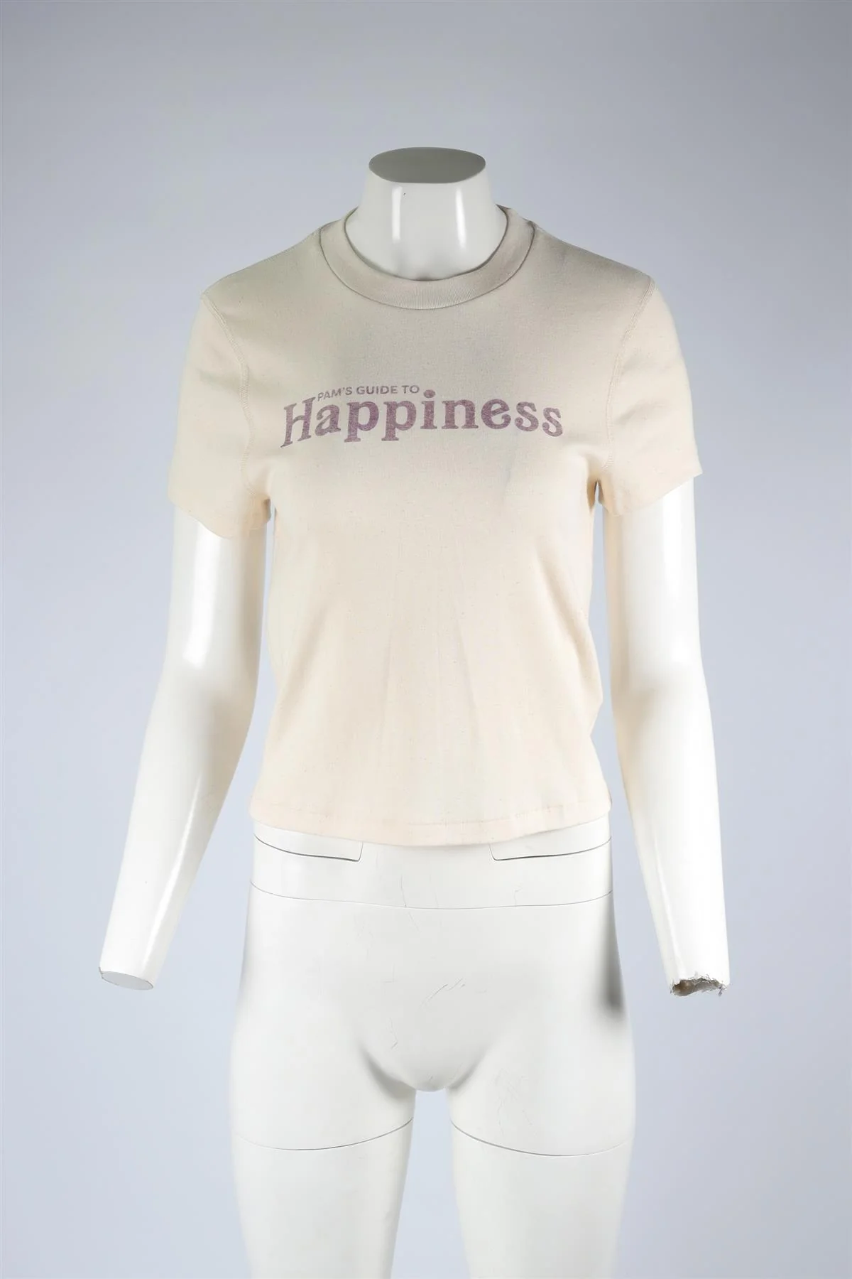 RE/DONE + PAMELA ANDERSON CREAM COTTON T-SHIRT LARGE - Image 2
