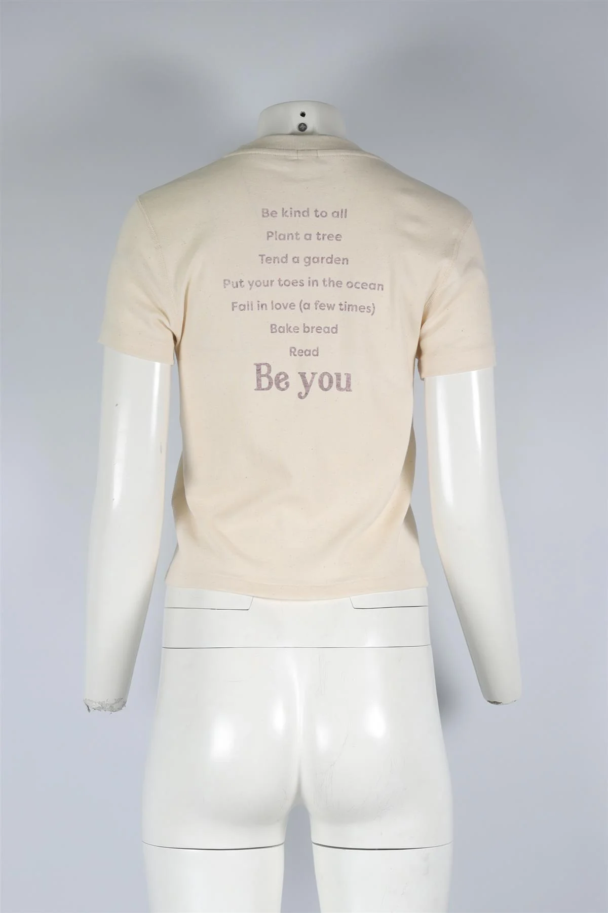 RE/DONE + PAMELA ANDERSON CREAM COTTON T-SHIRT LARGE - Image 4