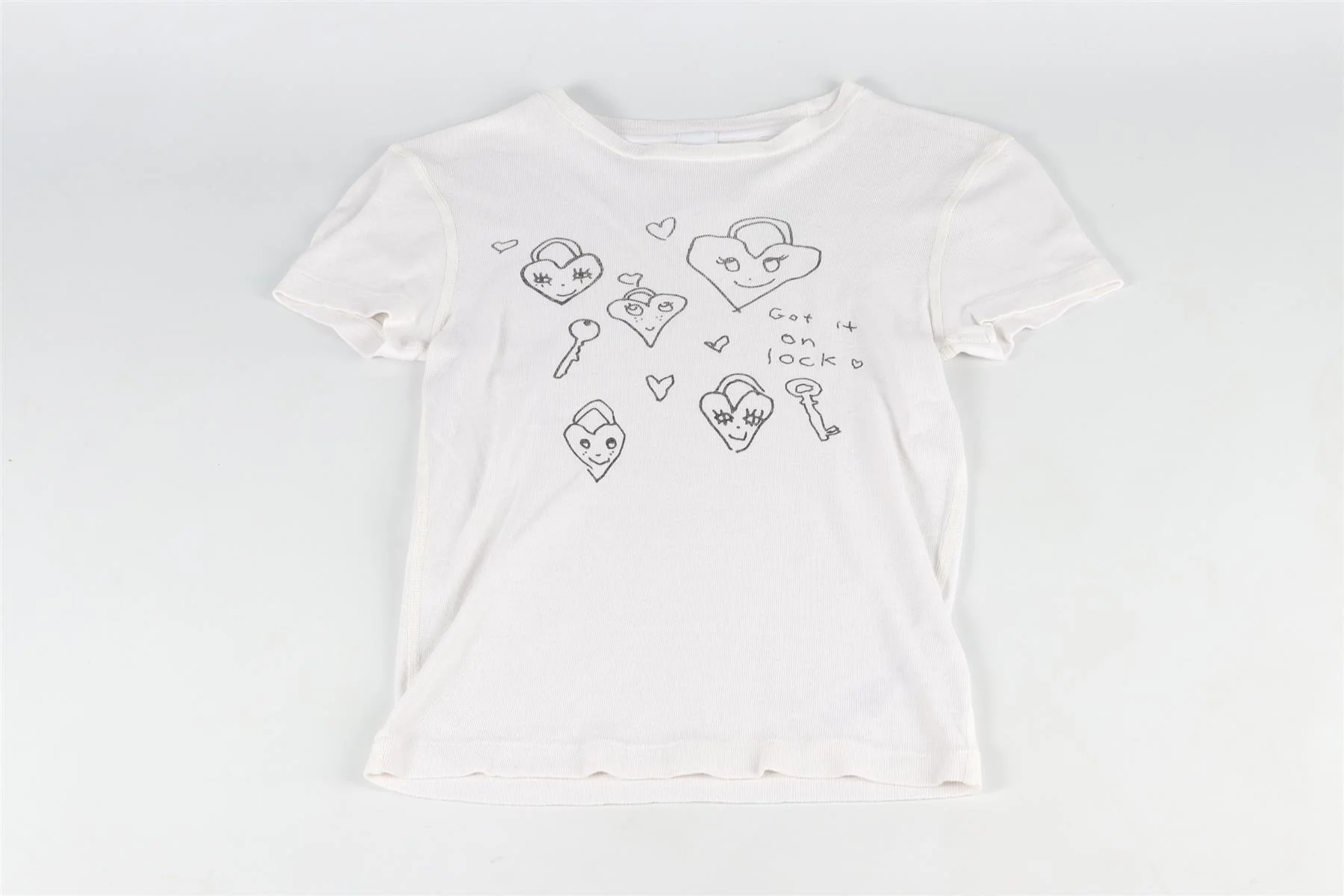RE/DONE WHITE COTTON T-SHIRT XSMALL - Image 2
