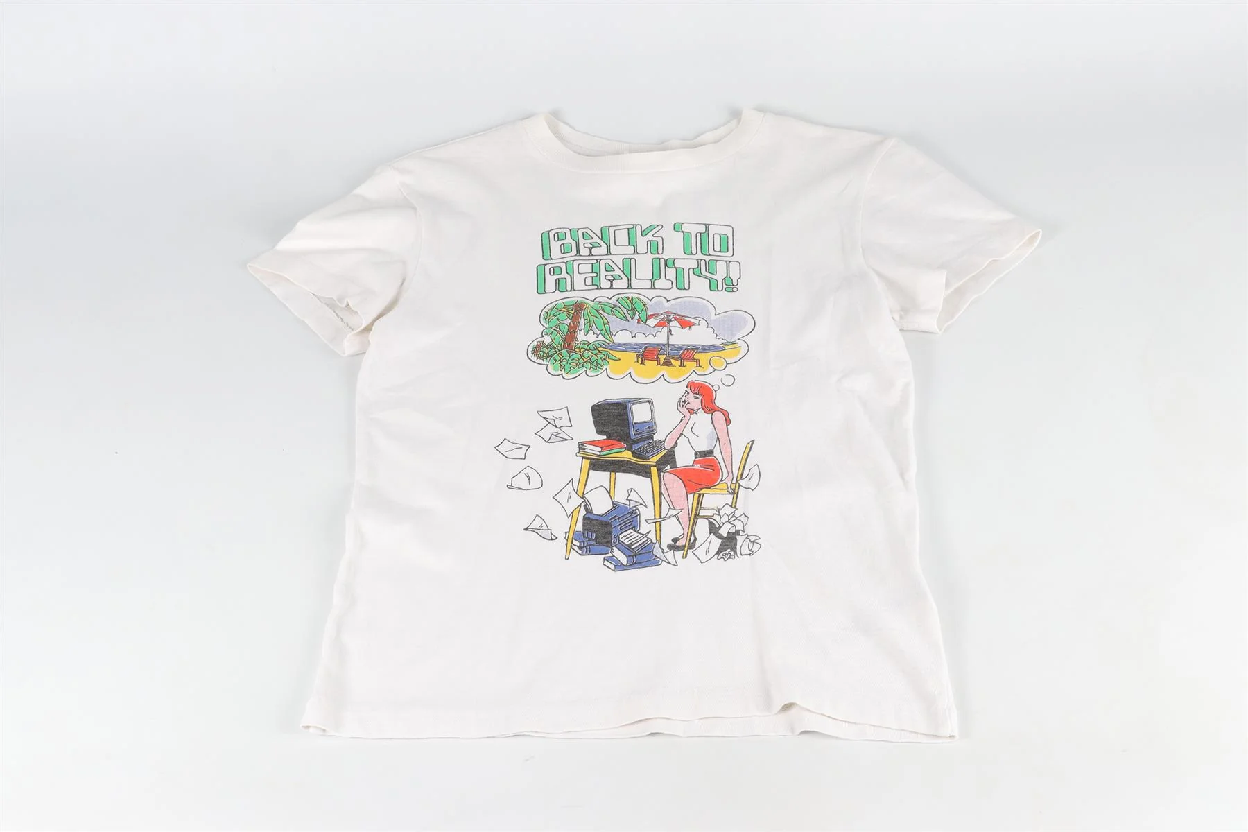 RE/DONE WHITE COTTON T-SHIRT XSMALL - Image 2