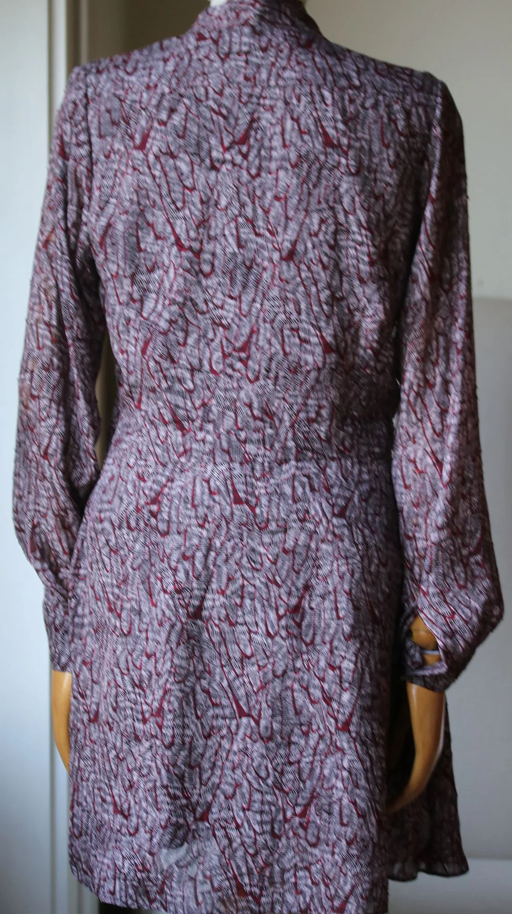 REBECCA MINKOFF FEATHER PRINT SILK MINI DRESS US 8 UK 12 - Image 4