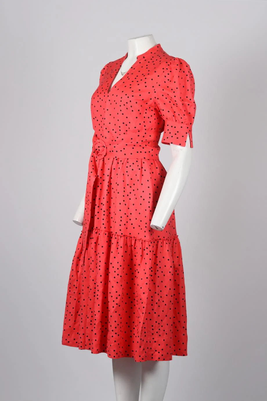 REBECCA VALLANCE LINEN BLEND MIDI DRESS UK 10 - Image 3