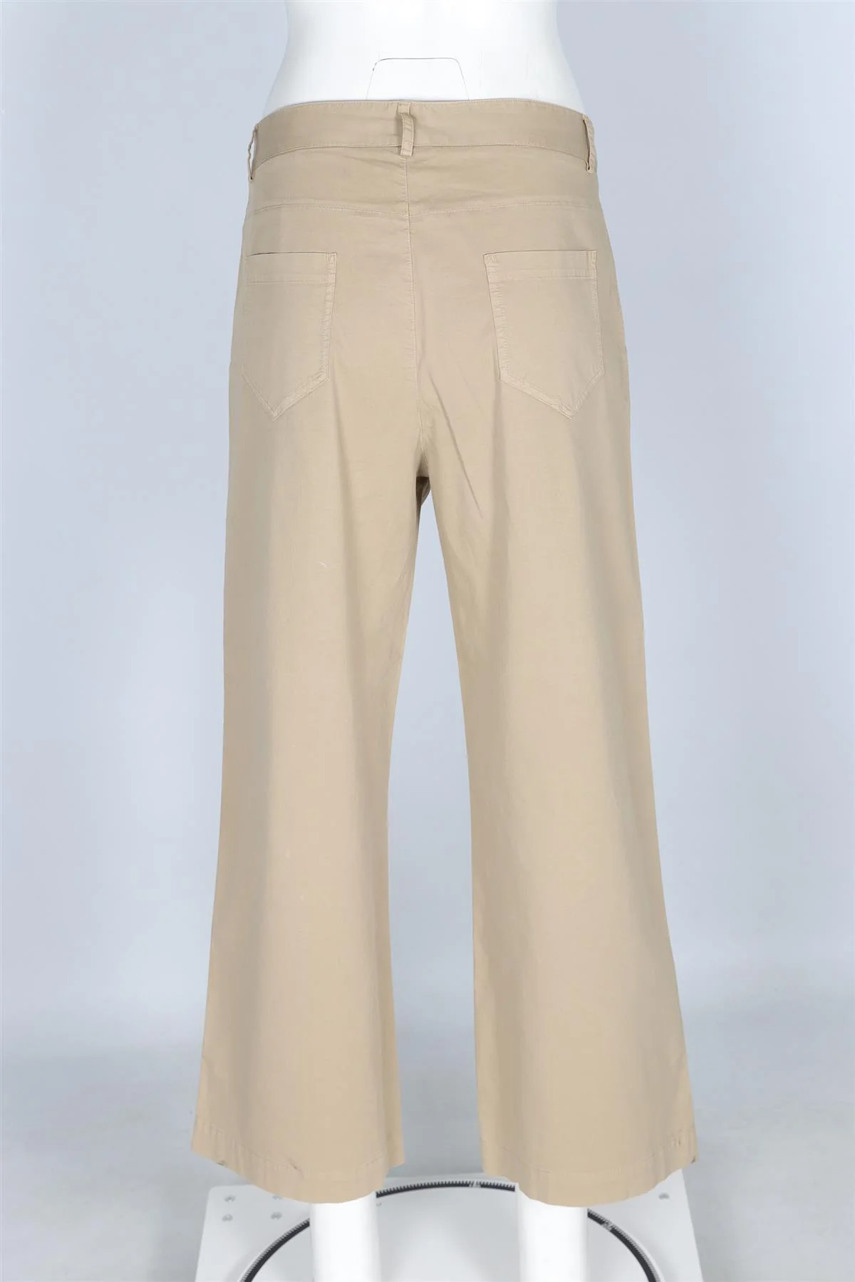 RED VALENTINO BEIGE COTTON WIDE LEG TROUSERS FR 42 UK 14 - Image 4