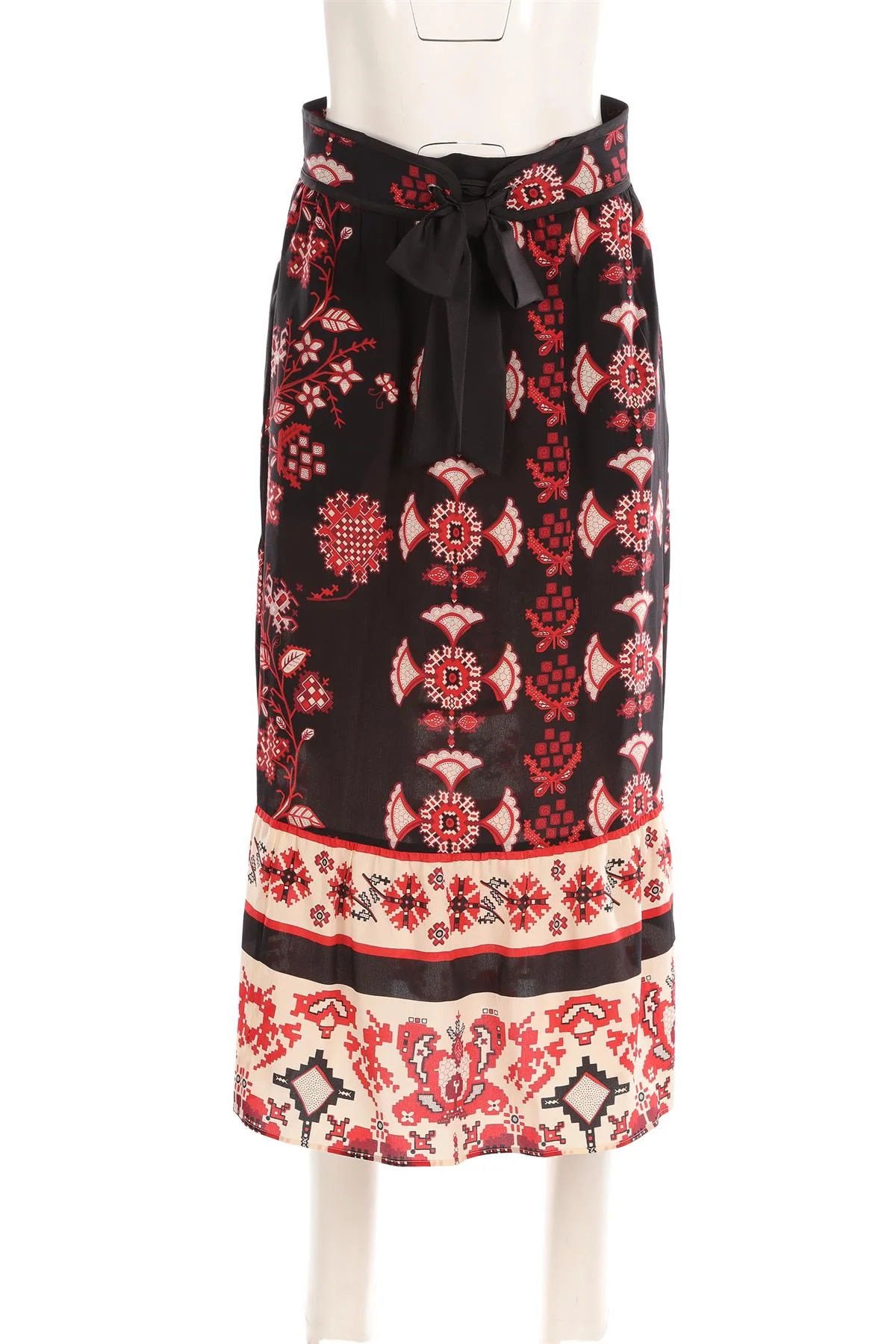 RED VALENTINO BLACK SILK MAXI SKIRT IT 40 UK 8 - Image 2