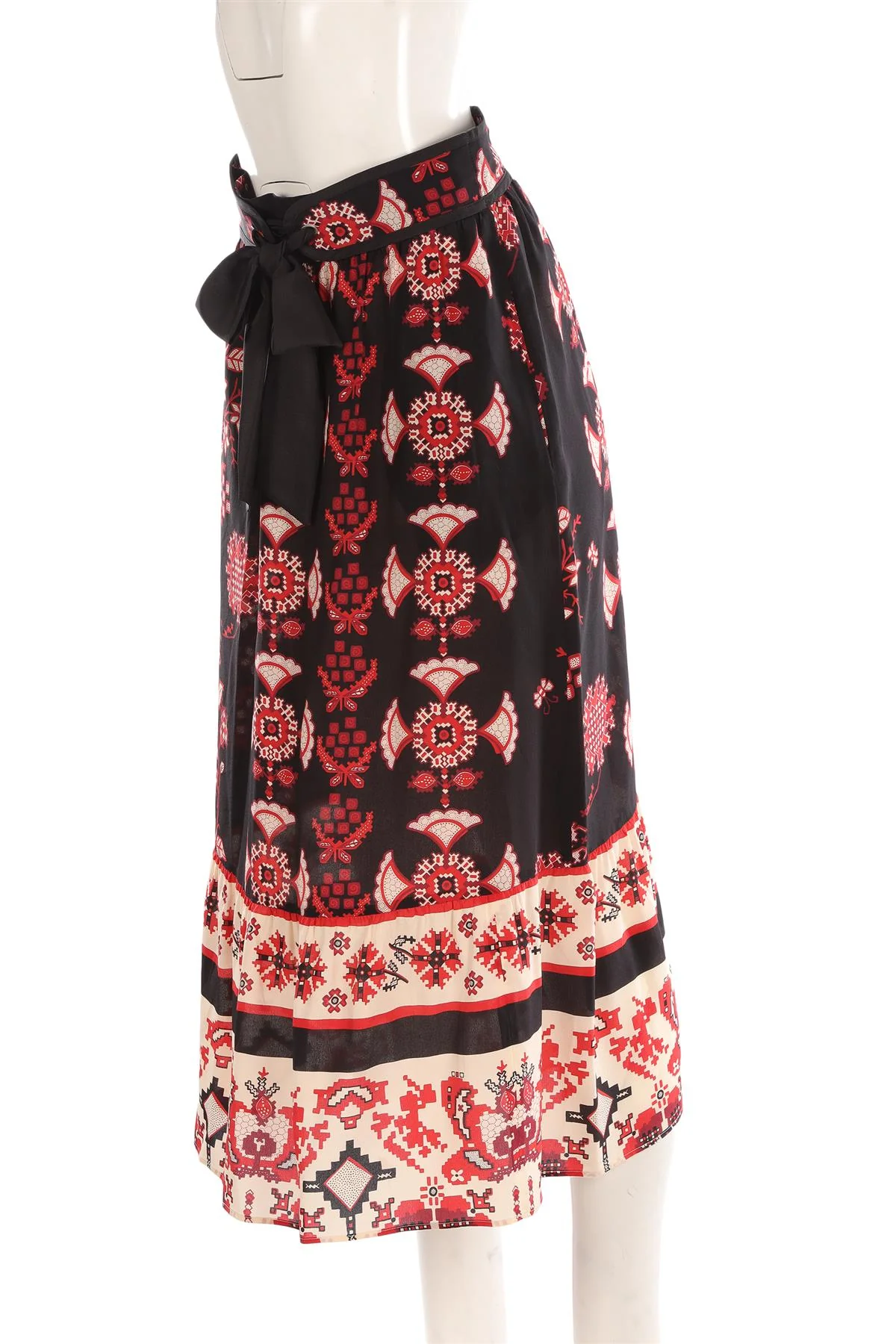 RED VALENTINO BLACK SILK MAXI SKIRT IT 40 UK 8 - Image 3