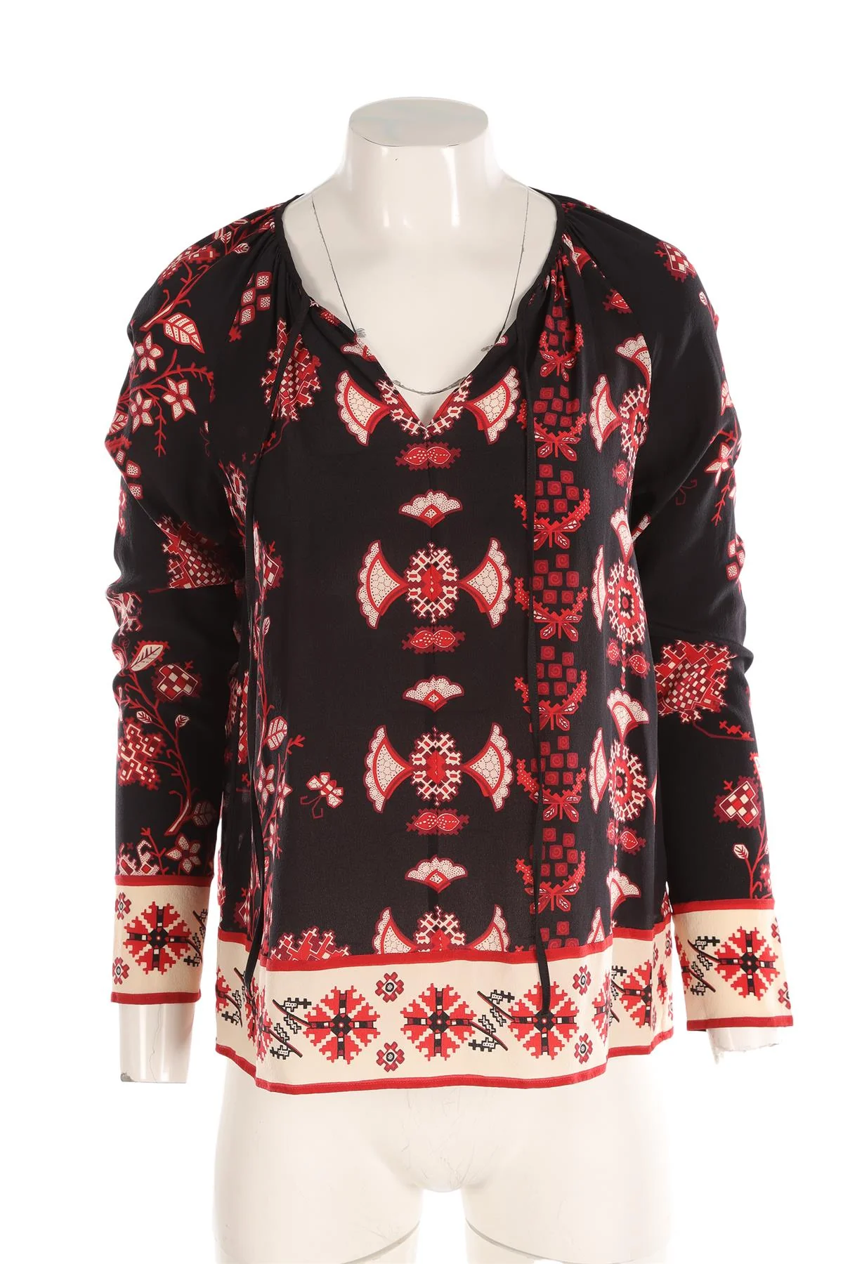 RED VALENTINO BLACK SILK TOP IT 38 UK 6 - Image 2