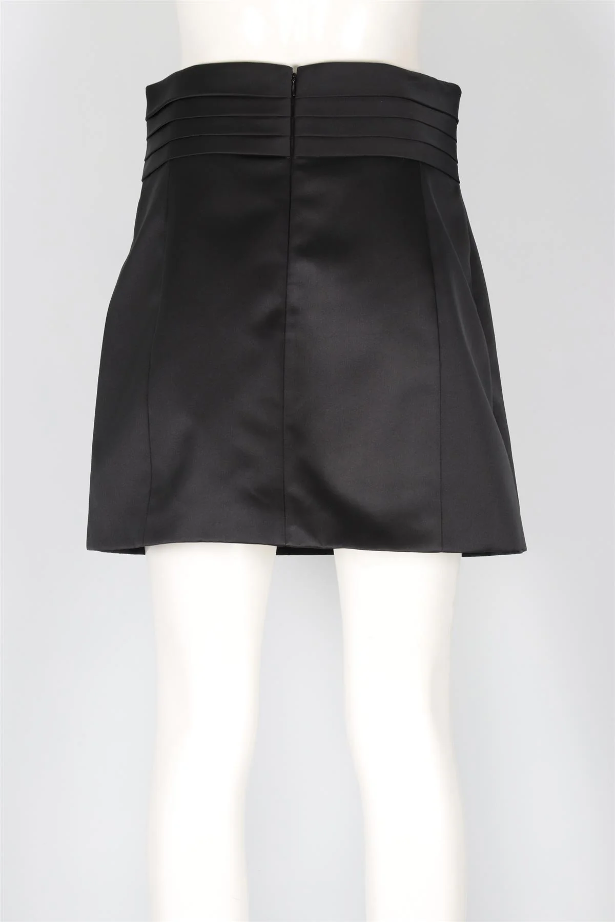 REDEMPTION BLACK SATIN MINI SKIRT IT 44 UK 12 - Image 4