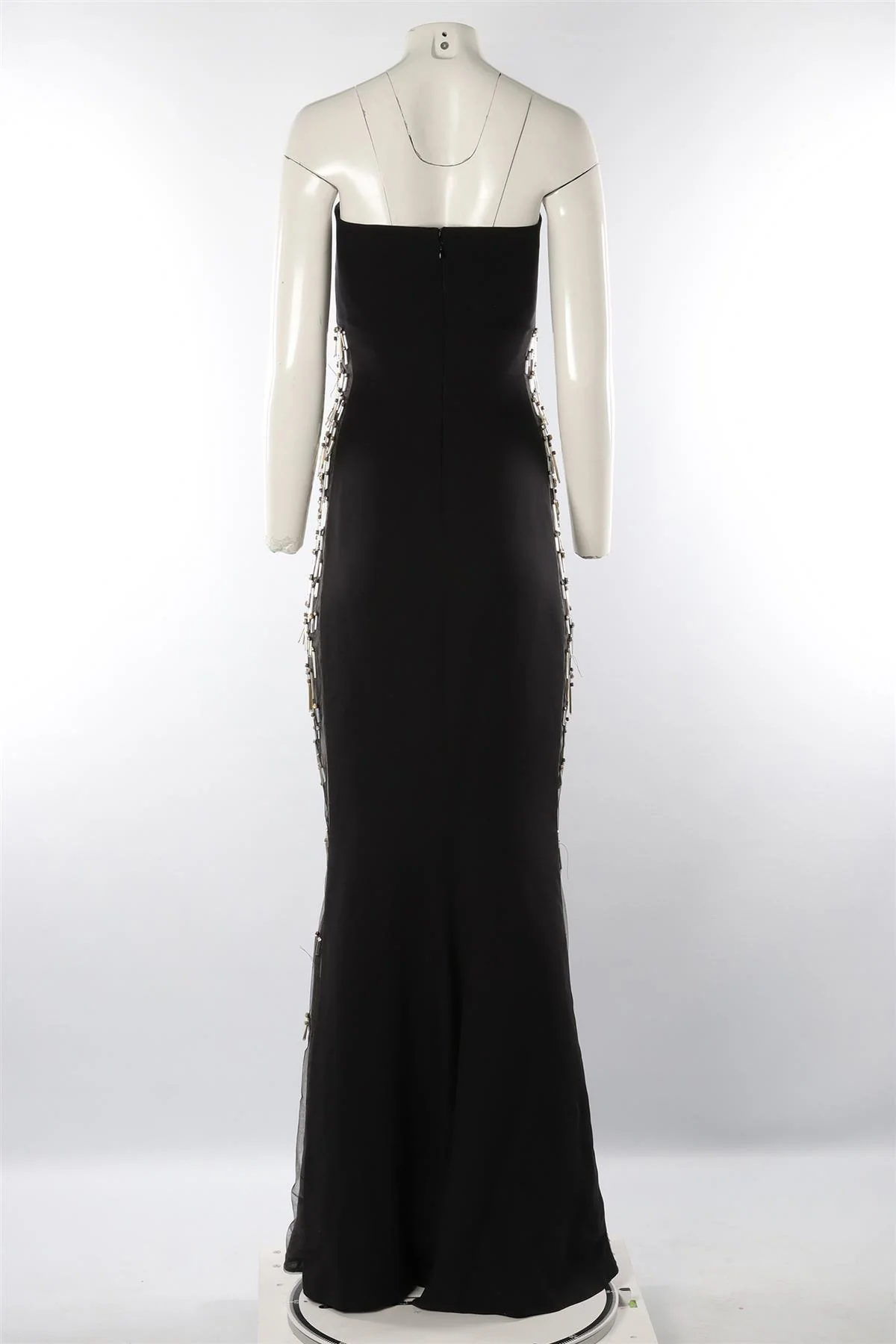 REEM ACRA BLACK SILK GOWN US 8 UK 12 - Image 4