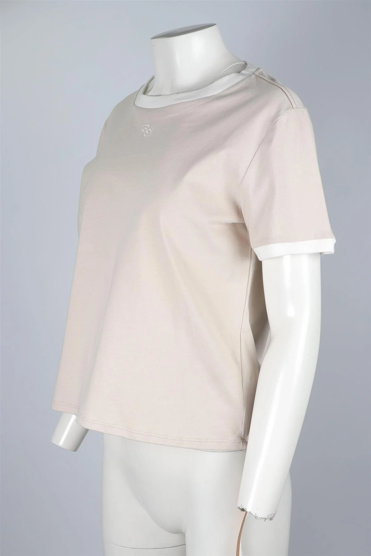 REFORMATION BEIGE COTTON T-SHIRT LARGE - Image 3