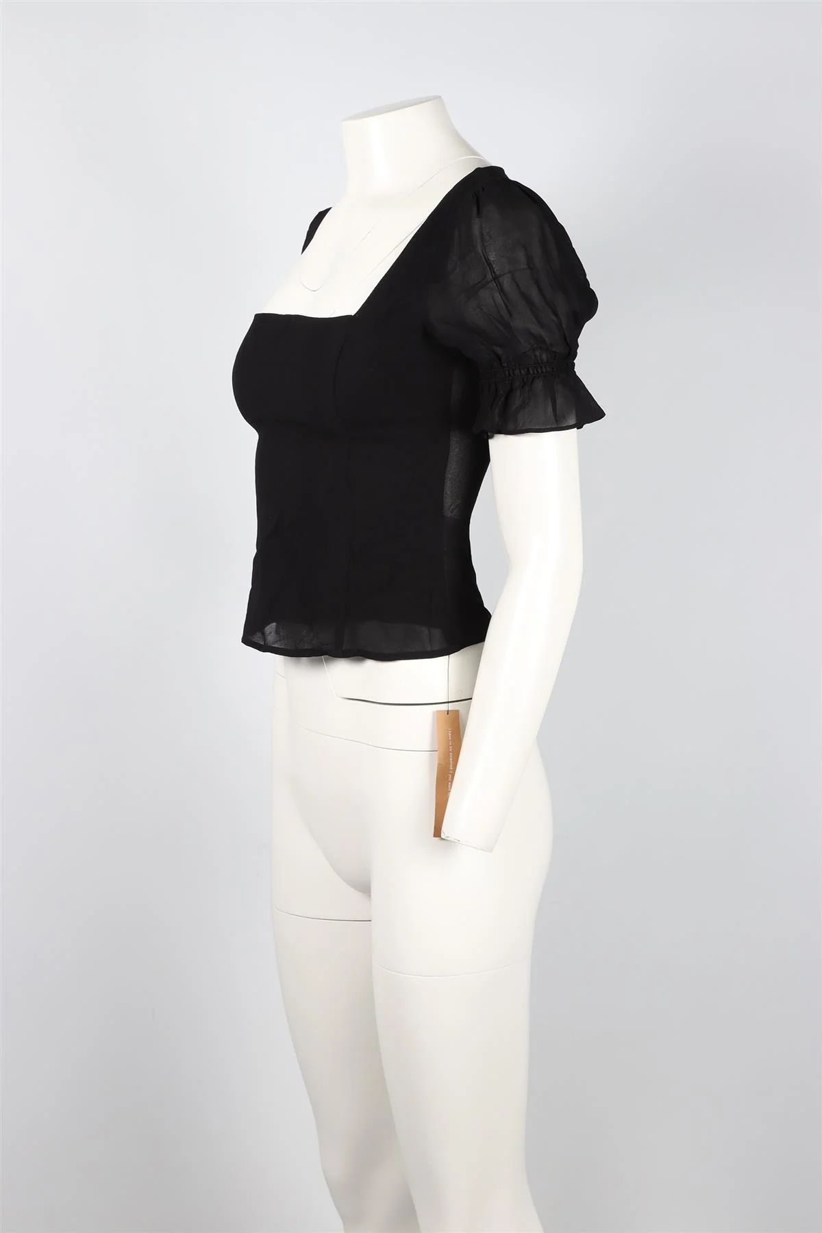 REFORMATION BLACK CHIFFON TOP US 2 UK 6 - Image 3