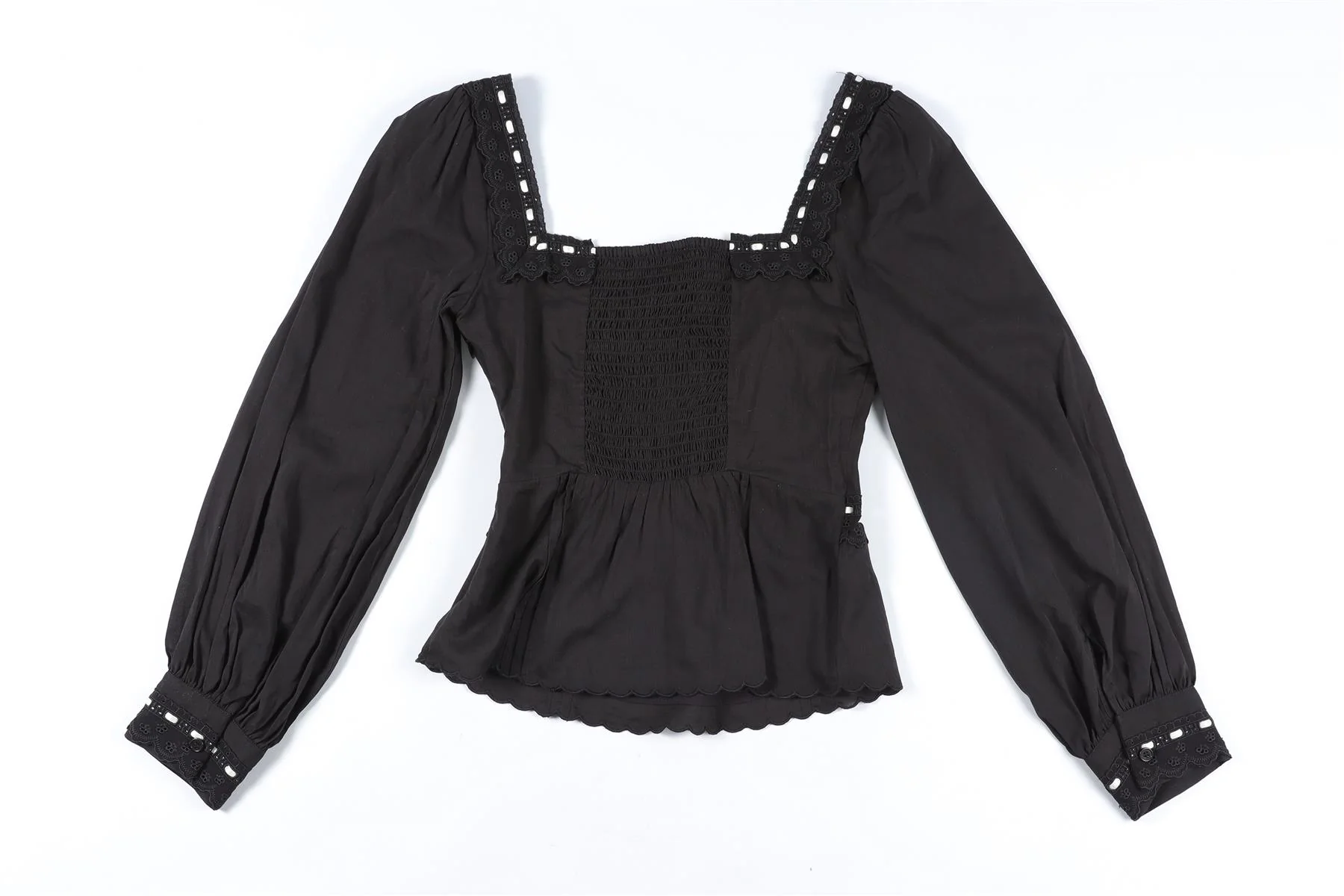 REFORMATION BLACK COTTON TOP US 2 UK 6 - Image 4