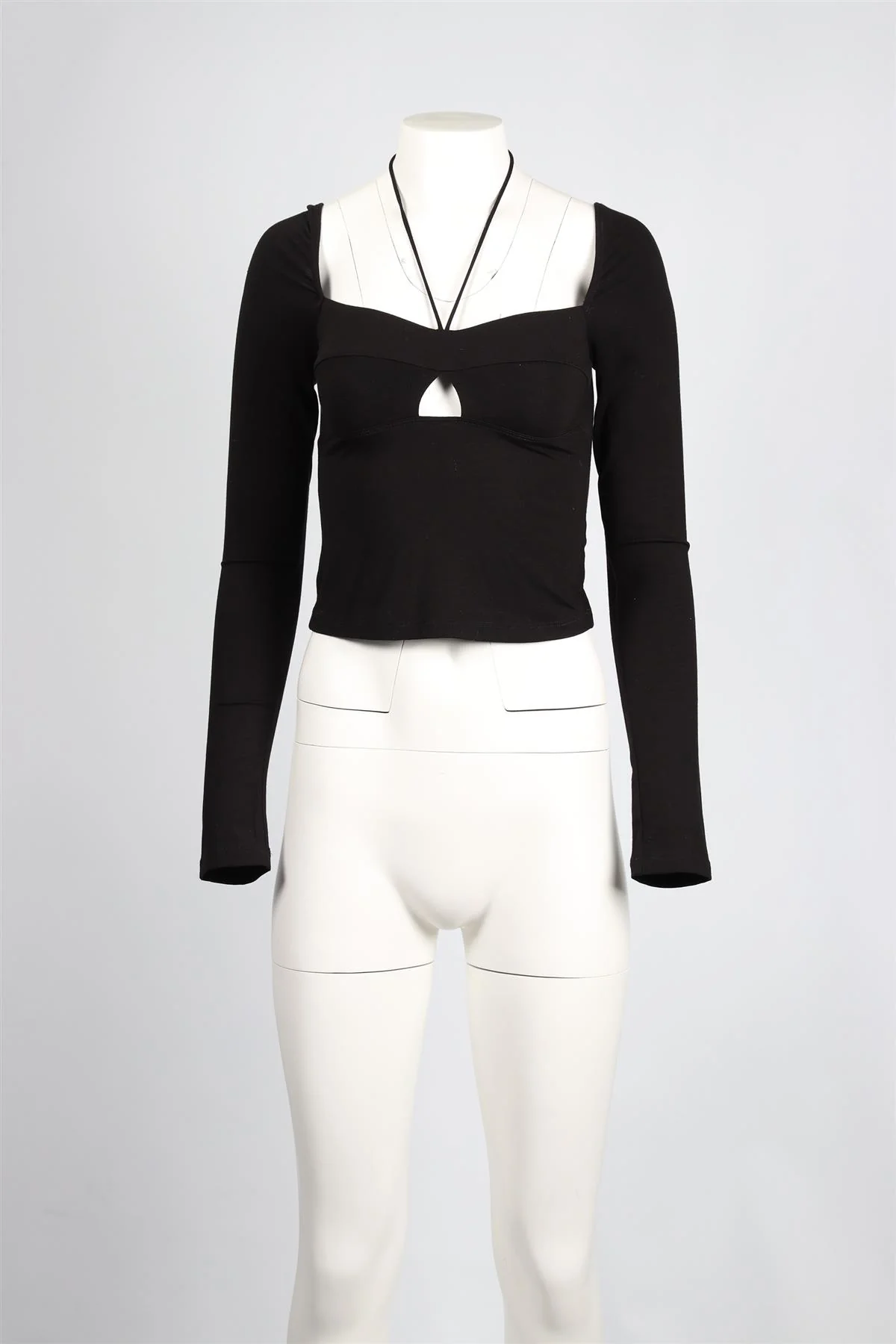 REFORMATION BLACK JERSEY TOP XSMALL - Image 2