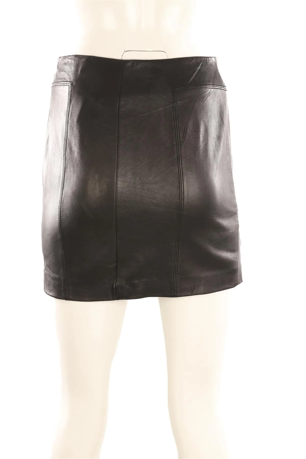 REFORMATION BLACK LEATHER MINI SKIRT SMALL - Image 4