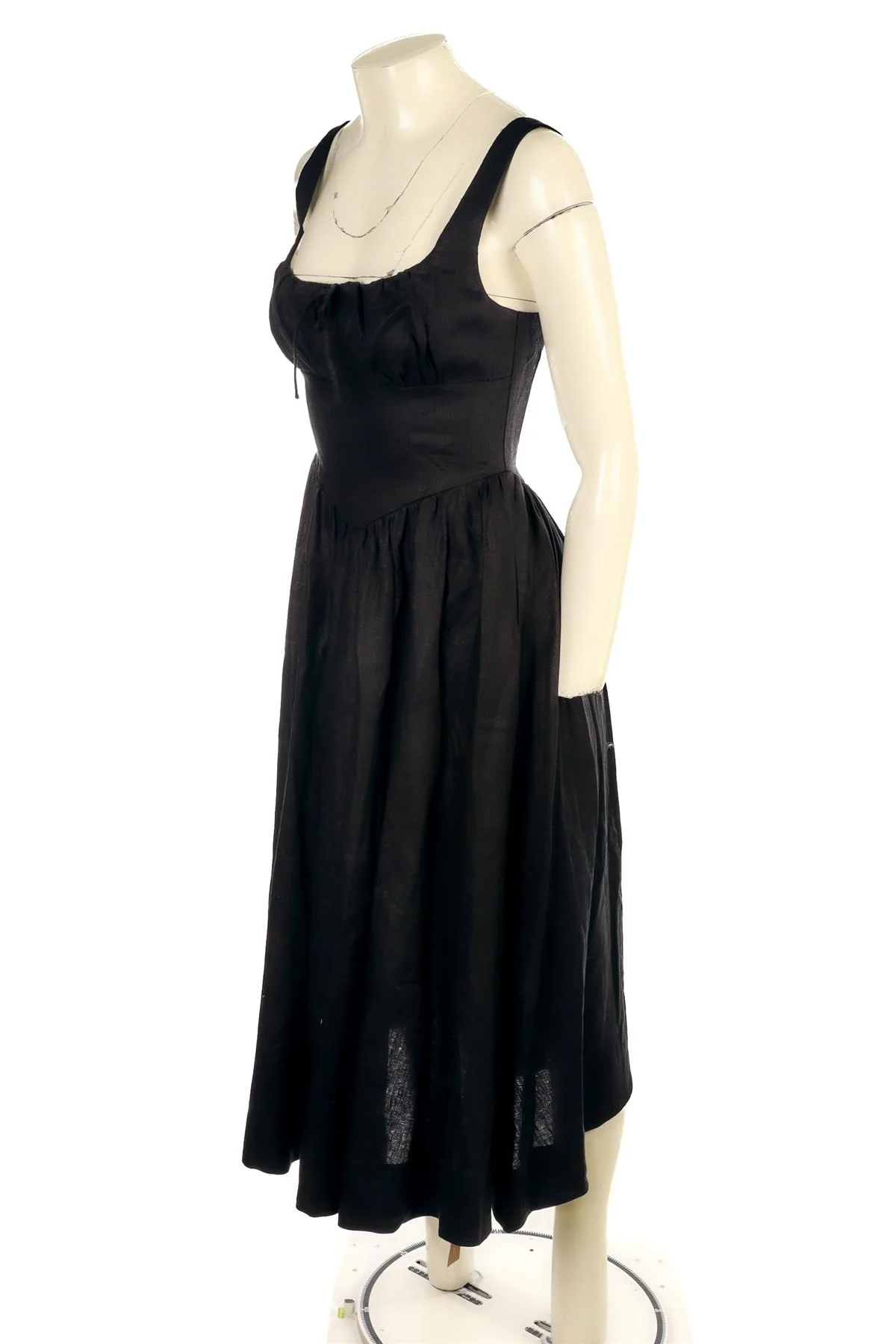 REFORMATION BLACK LINEN MAXI DRESS US 2 UK 6 - Image 3