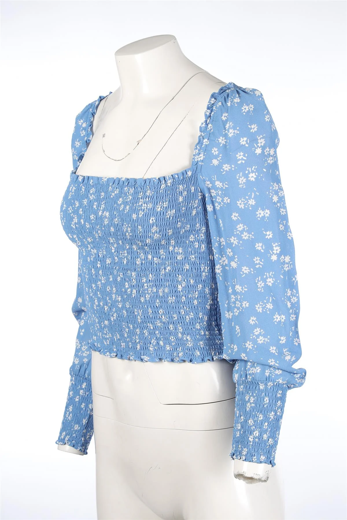 REFORMATION BLUE CREPE TOP SMALL - Image 3