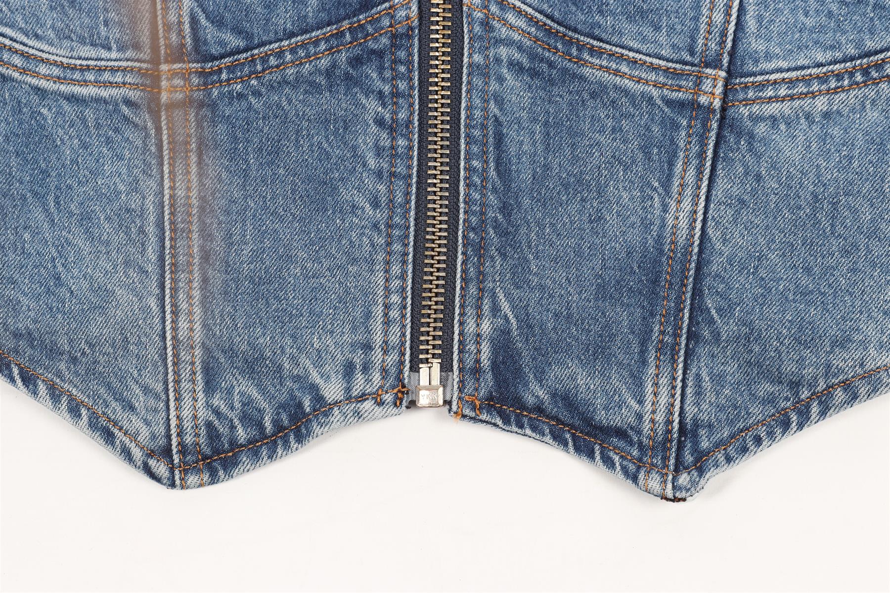 REFORMATION BLUE CROPPED DENIM TOP US 2 UK 6 - Image 6
