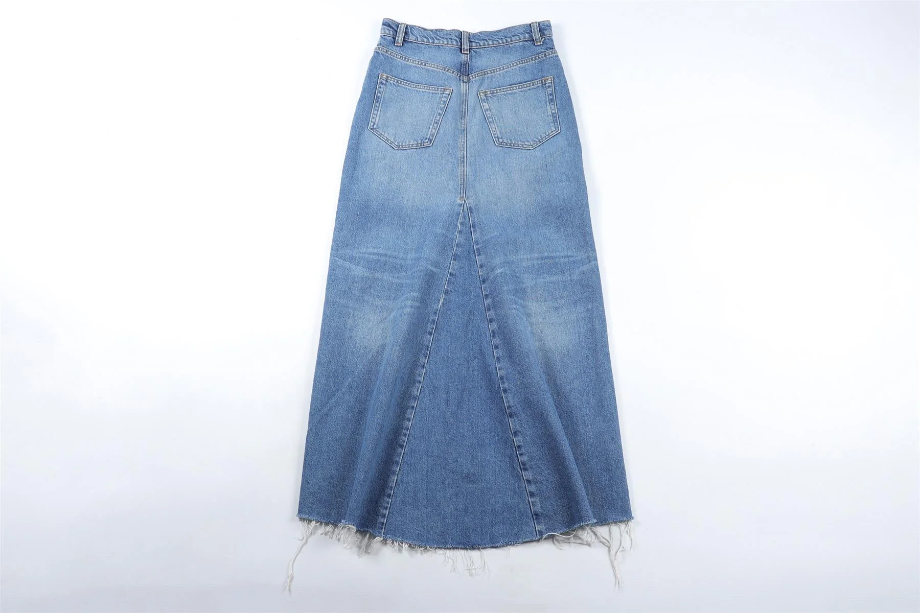 REFORMATION BLUE DENIM MAXI SKIRT W24 UK 6 - Image 4
