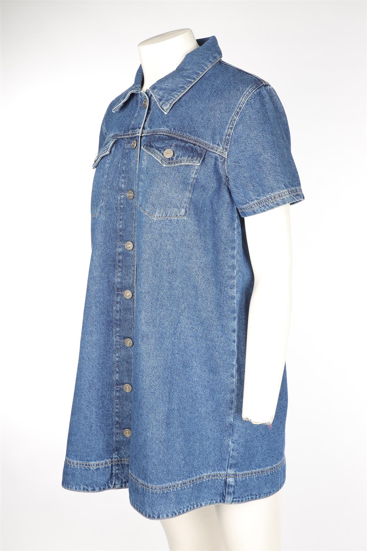 REFORMATION BLUE DENIM MINI DRESS US 8 UK 12 - Image 3