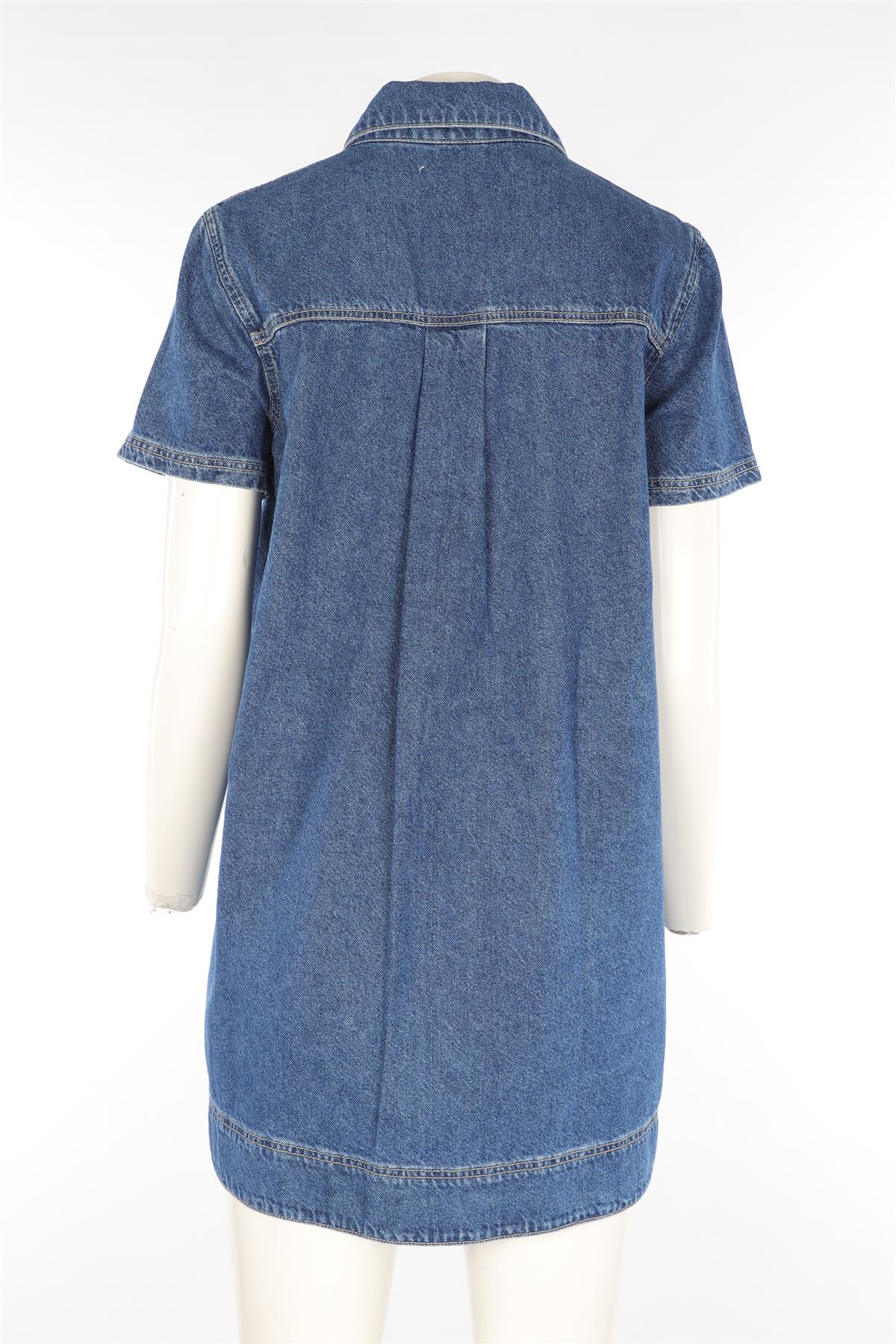REFORMATION BLUE DENIM MINI DRESS US 8 UK 12 - Image 4