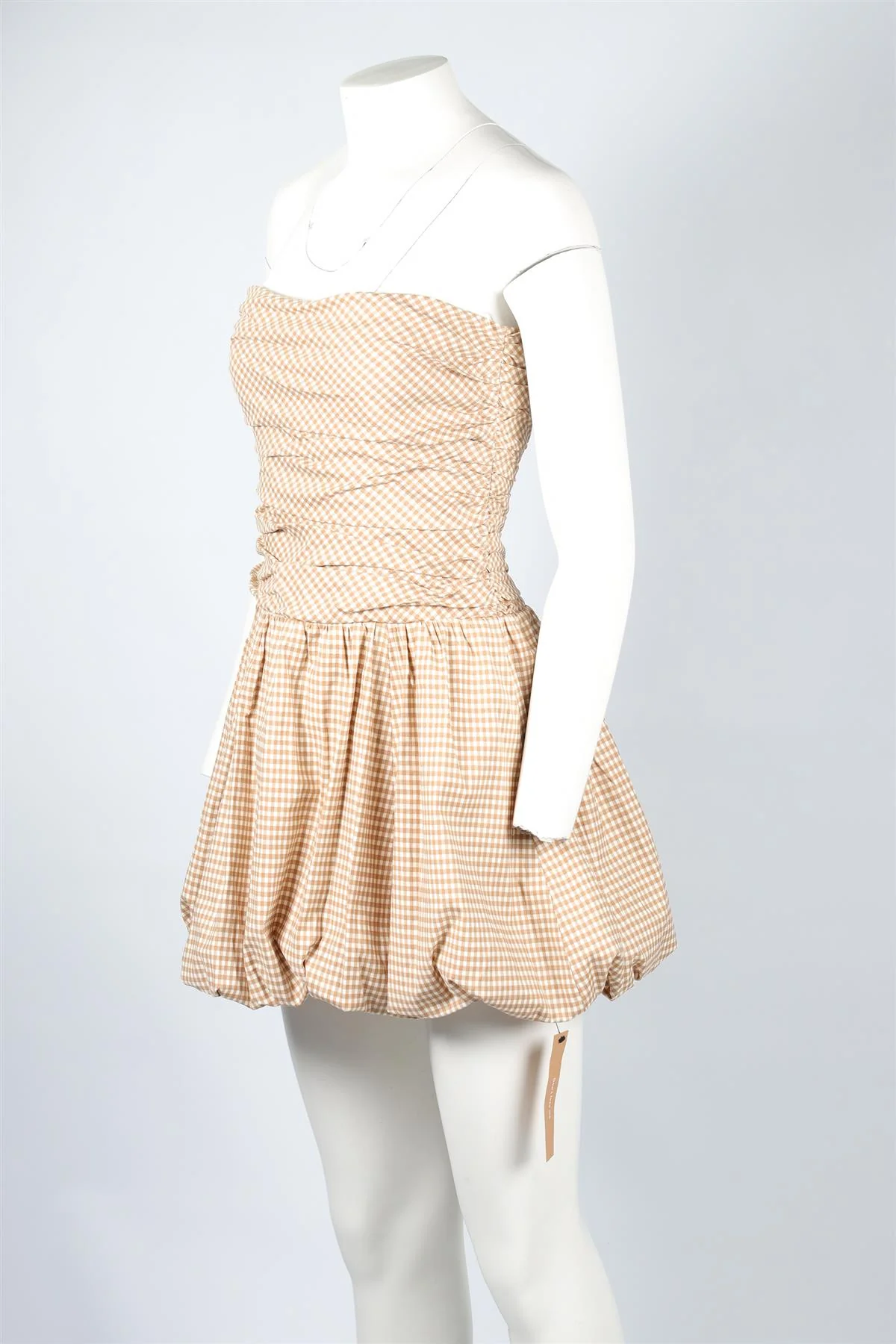 REFORMATION BROWN COTTON MINI DRESS US 4 UK 8 - Image 3