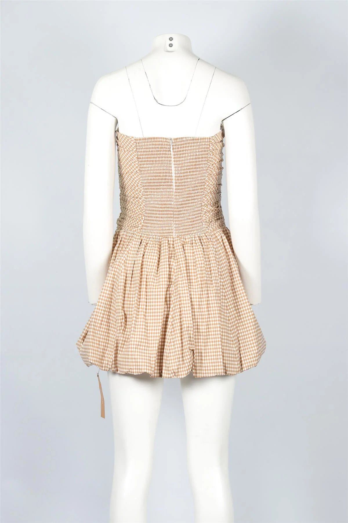 REFORMATION BROWN COTTON MINI DRESS US 4 UK 8 - Image 4