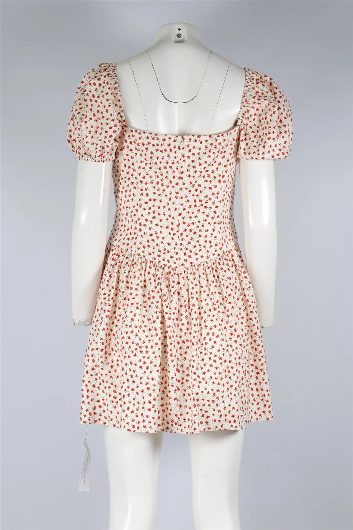 REFORMATION CREAM COTTON MINI DRESS US 10 UK 14 - Image 4