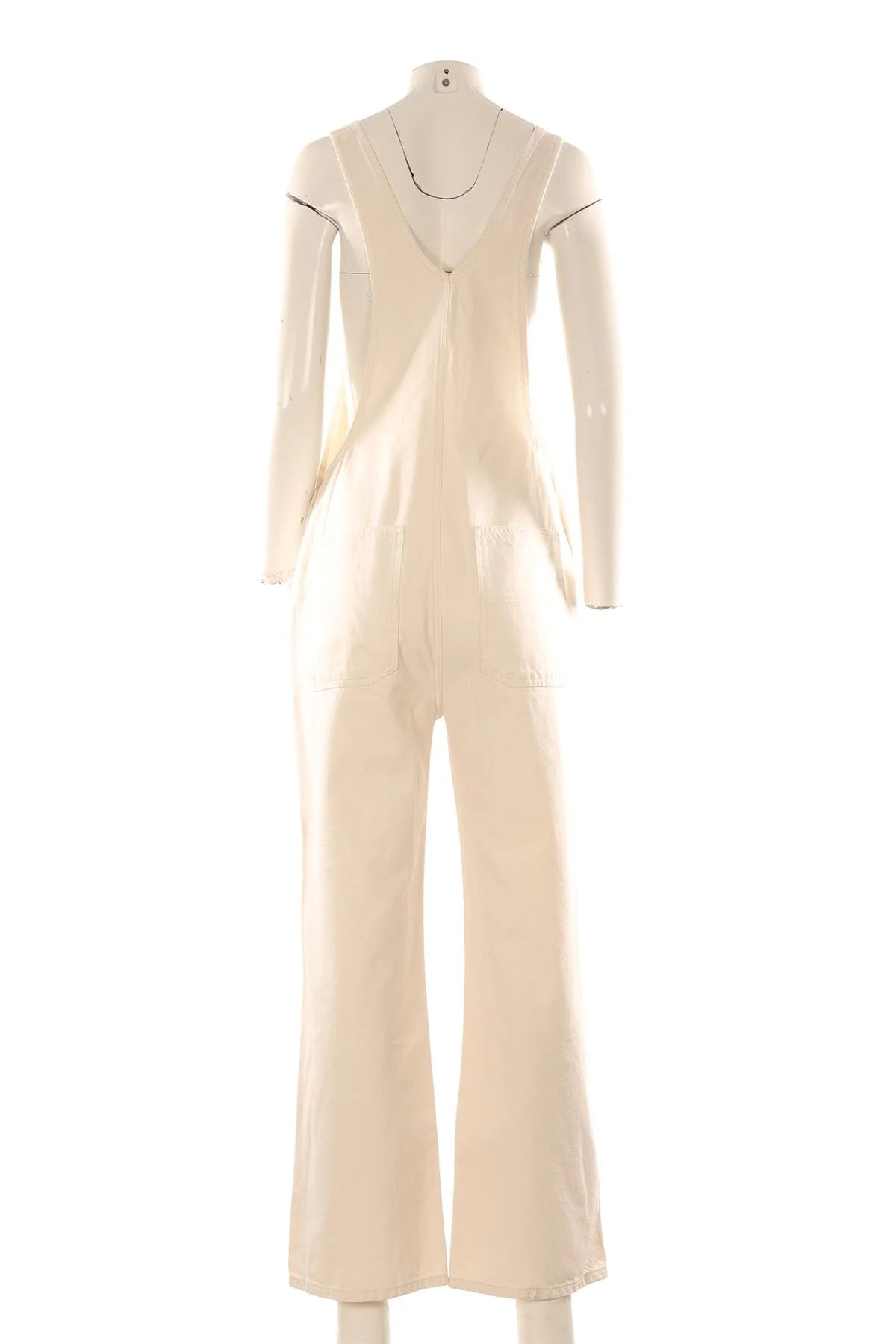 REFORMATION CREAM DENIM DUNGAREES US 2 UK 6 - Image 4