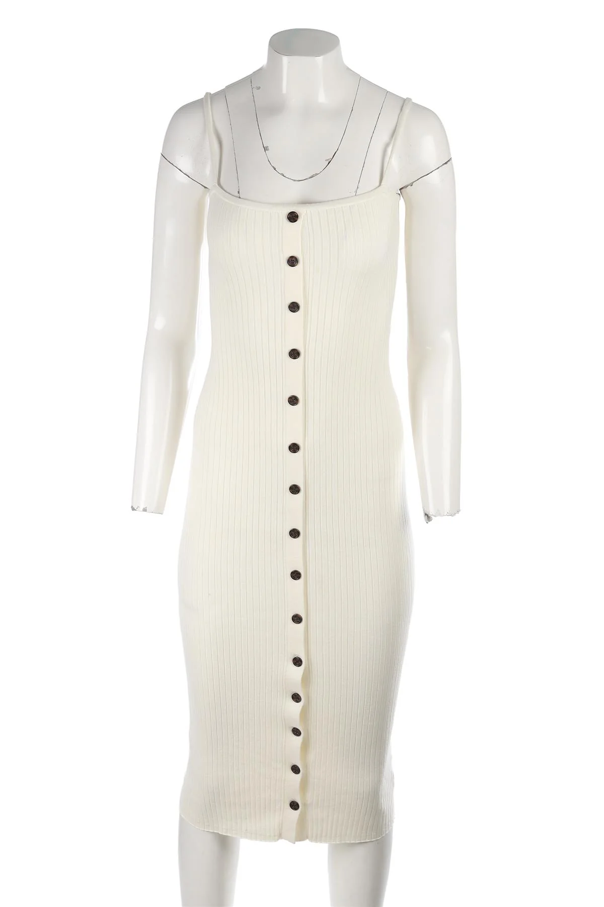 REFORMATION CREAM KNIT MIDI DRESS XSMALL - Image 2
