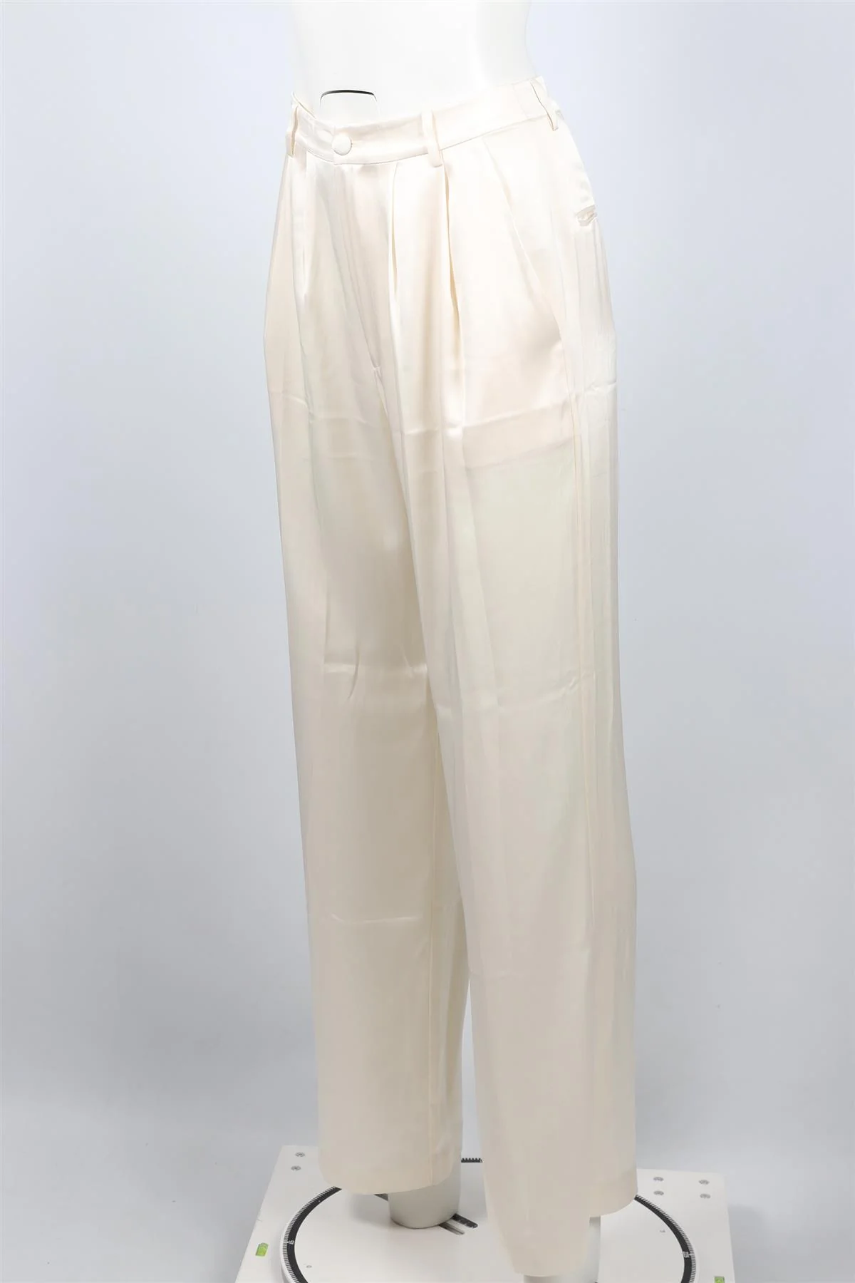 REFORMATION CREAM SATIN WIDE LEG PANTS US 2 UK 6 - Image 3