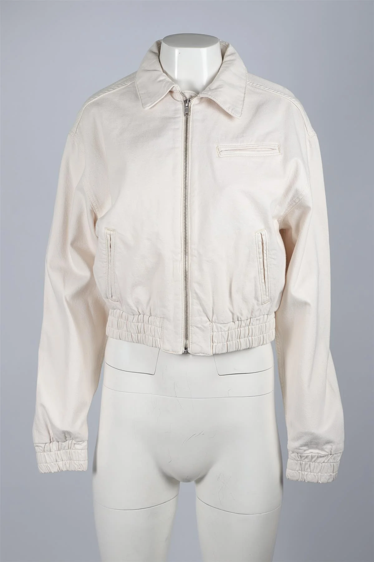 REFORMATION ECRU DENIM JACKET SMALL - Image 2