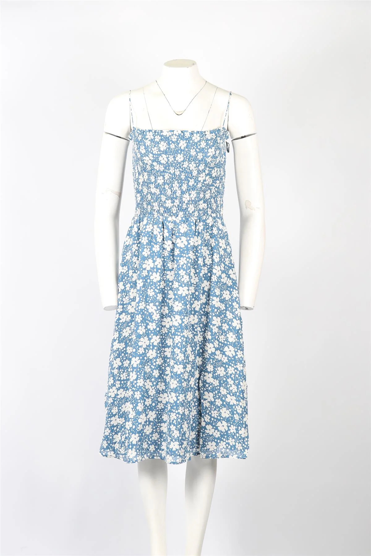 REFORMATION FLORAL PRINT CREPE MIDI DRESS SMALL - Image 2