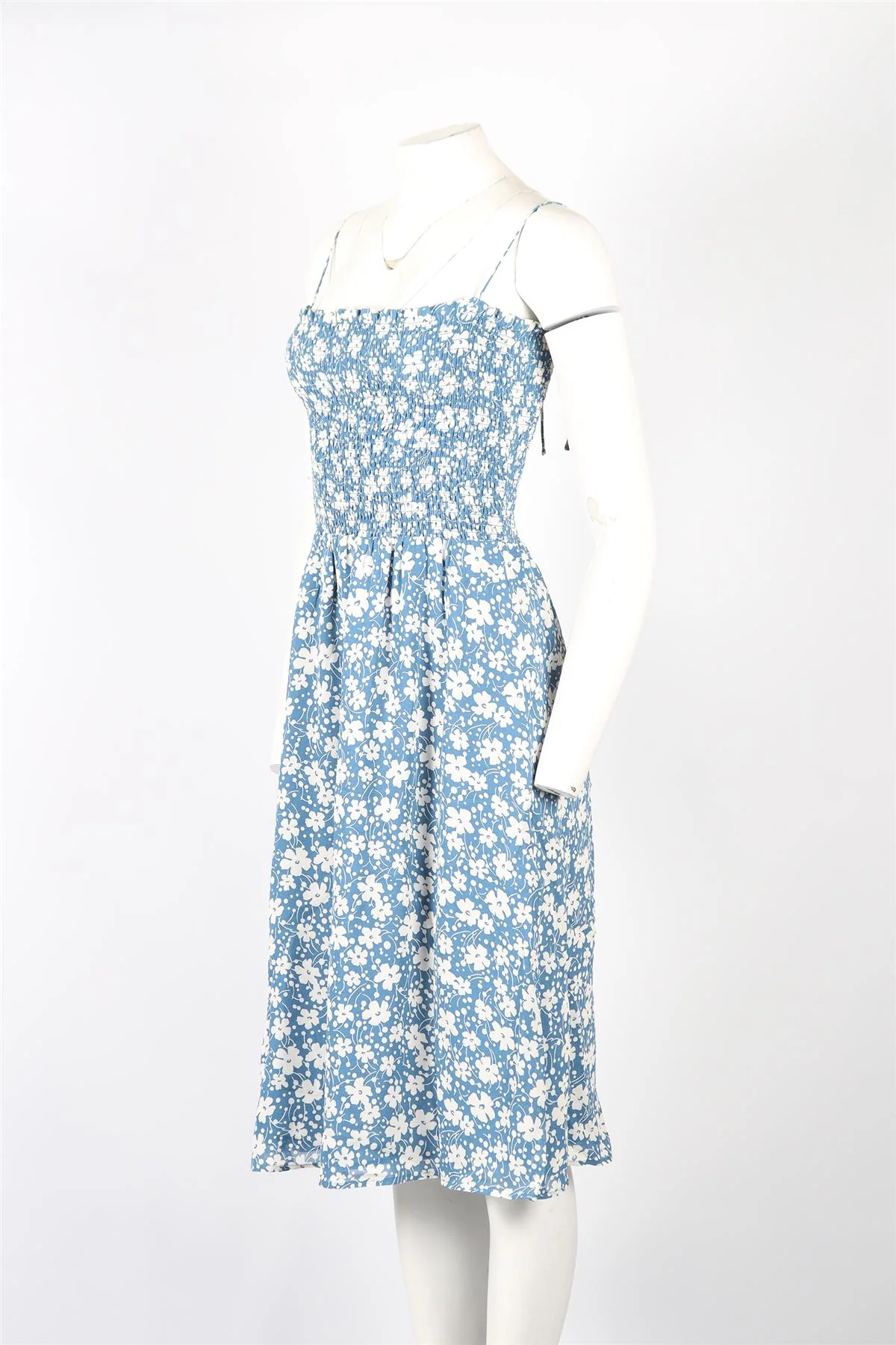 REFORMATION FLORAL PRINT CREPE MIDI DRESS SMALL - Image 3