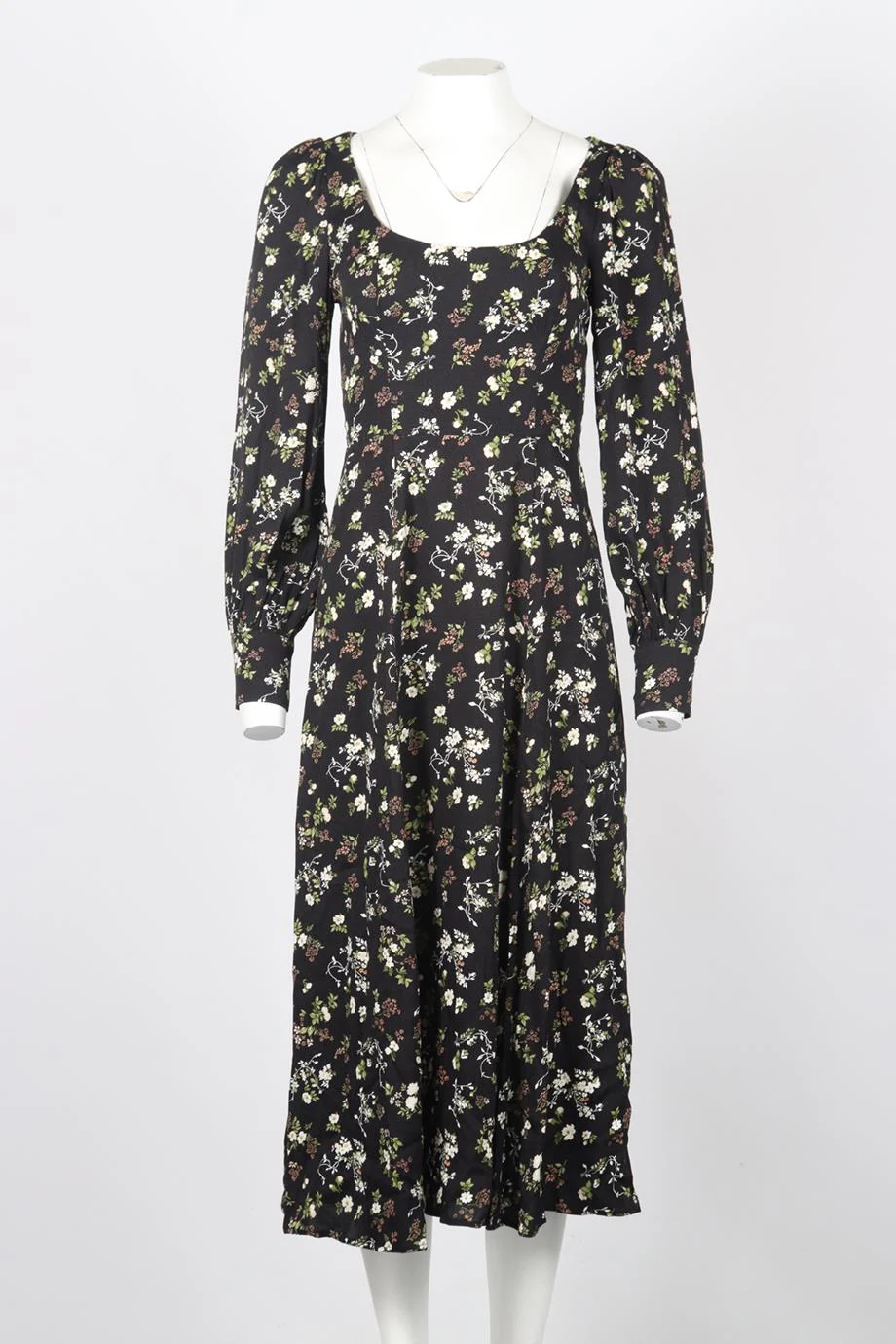 REFORMATION FLORAL PRINT CREPE MIDI DRESS US 4 UK 8 - Image 2