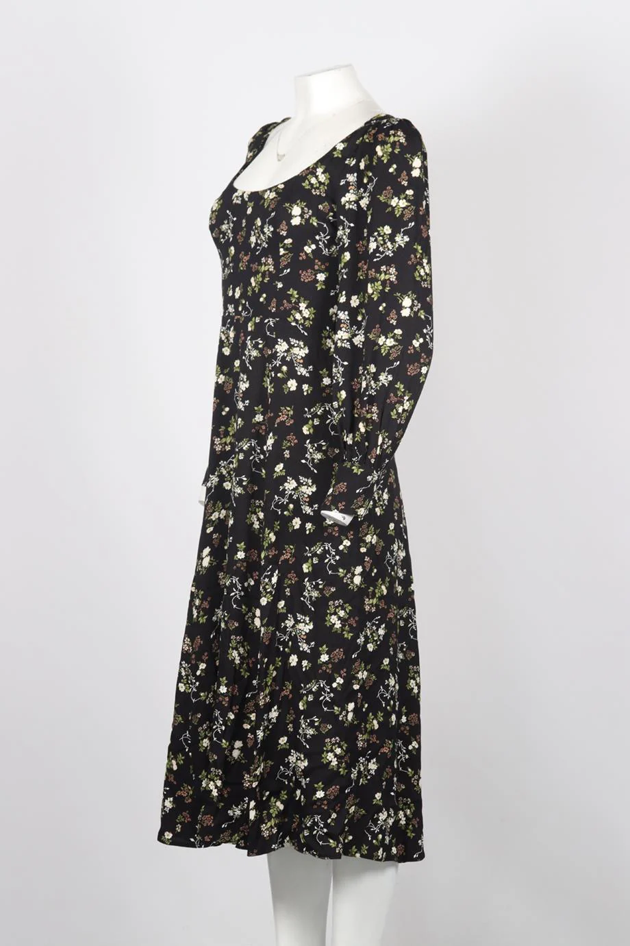 REFORMATION FLORAL PRINT CREPE MIDI DRESS US 4 UK 8 - Image 3