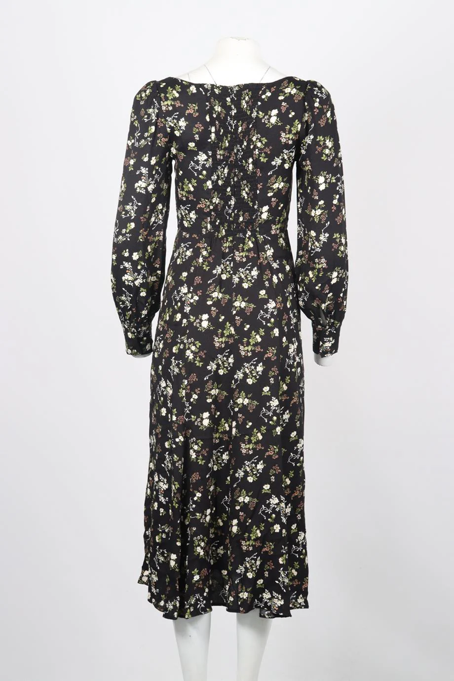 REFORMATION FLORAL PRINT CREPE MIDI DRESS US 4 UK 8 - Image 4