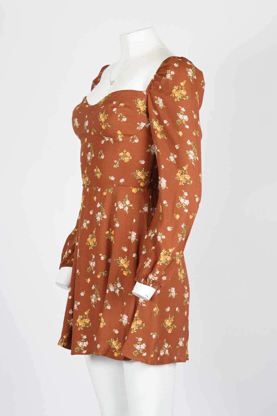 REFORMATION FLORAL PRINT CREPE MIDI DRESS US 6 UK 10 - Image 3