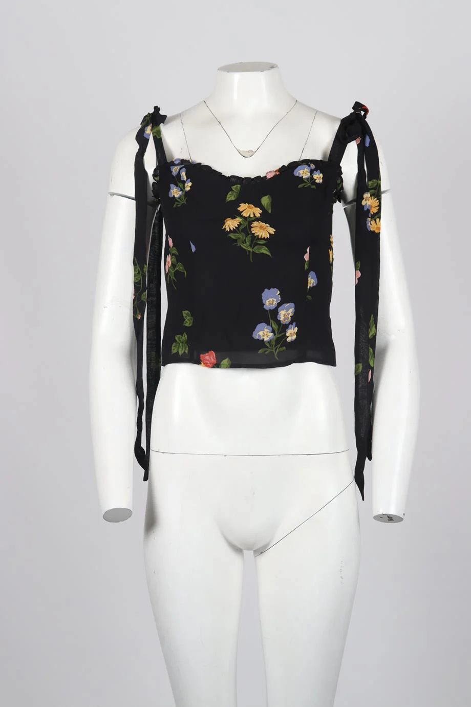 REFORMATION FLORAL PRINT CREPE TOP US 6 UK 10 - Image 2