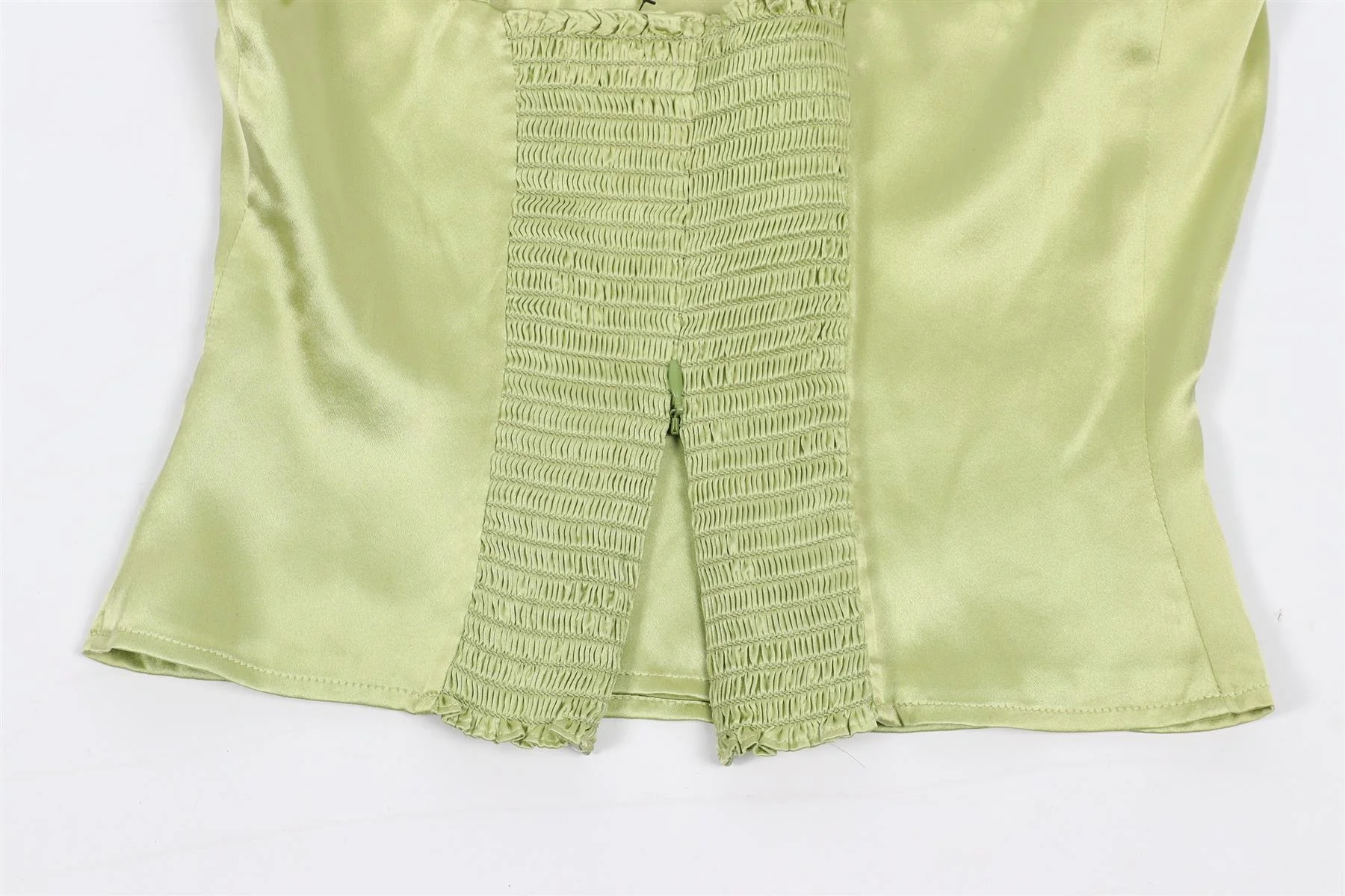REFORMATION GREEN SILK TOP US 2 UK 6 - Image 5