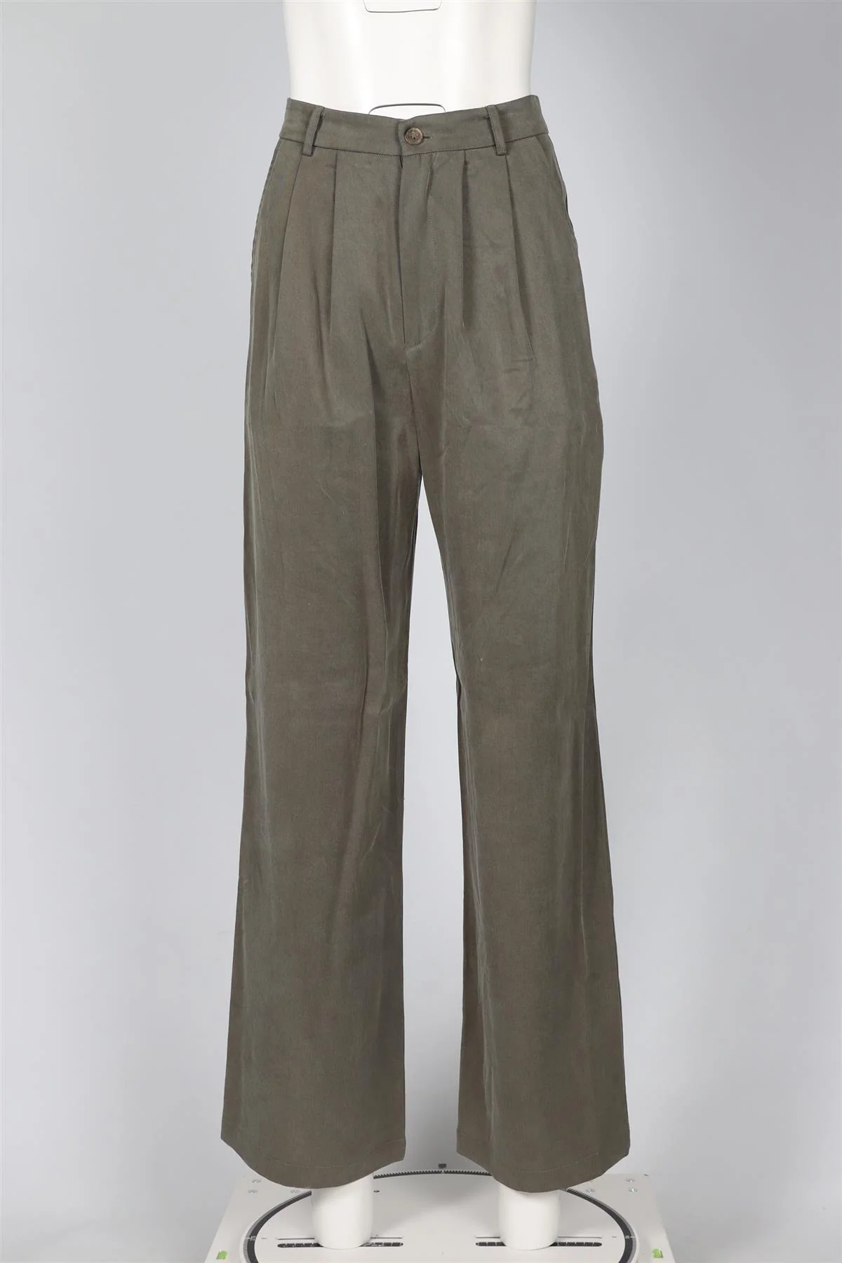 REFORMATION GREEN WOVEN STRAIGHT LEG PANTS US 2 UK 6 - Image 2
