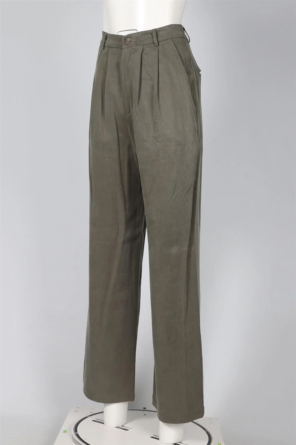 REFORMATION GREEN WOVEN STRAIGHT LEG PANTS US 2 UK 6 - Image 3