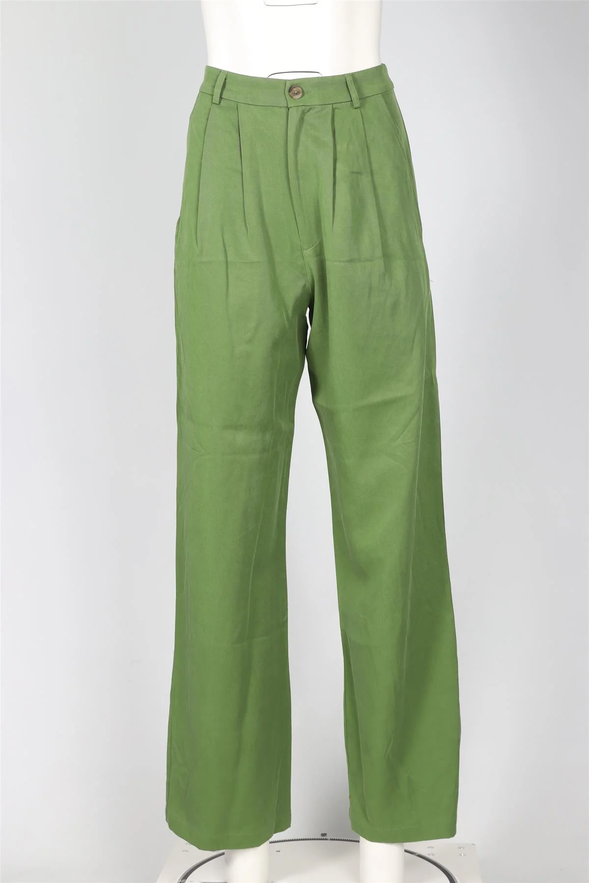 REFORMATION GREEN WOVEN STRAIGHT LEG PANTS US 2 UK 6 - Image 2