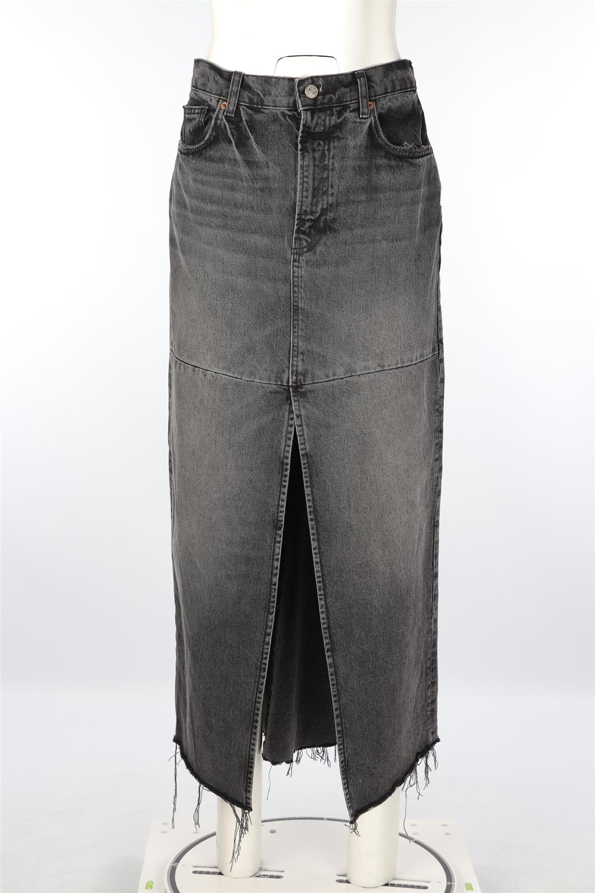 REFORMATION GREY DENIM MAXI SKIRT W29 UK 10-12 - Image 2