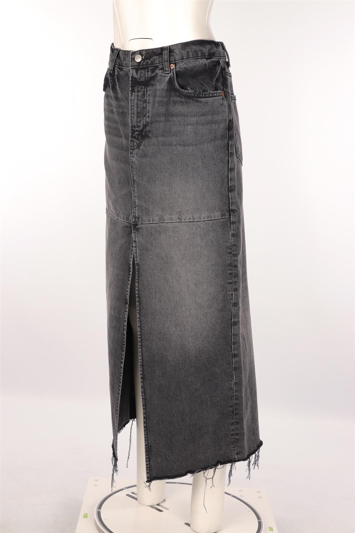 REFORMATION GREY DENIM MAXI SKIRT W29 UK 10-12 - Image 3