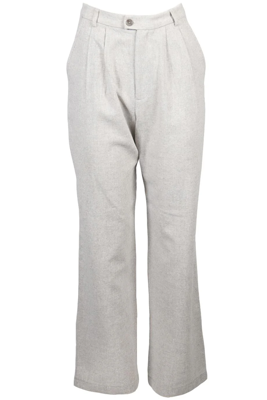 REFORMATION GREY WOOL-BLEND TROUSERS US 2 UK 6