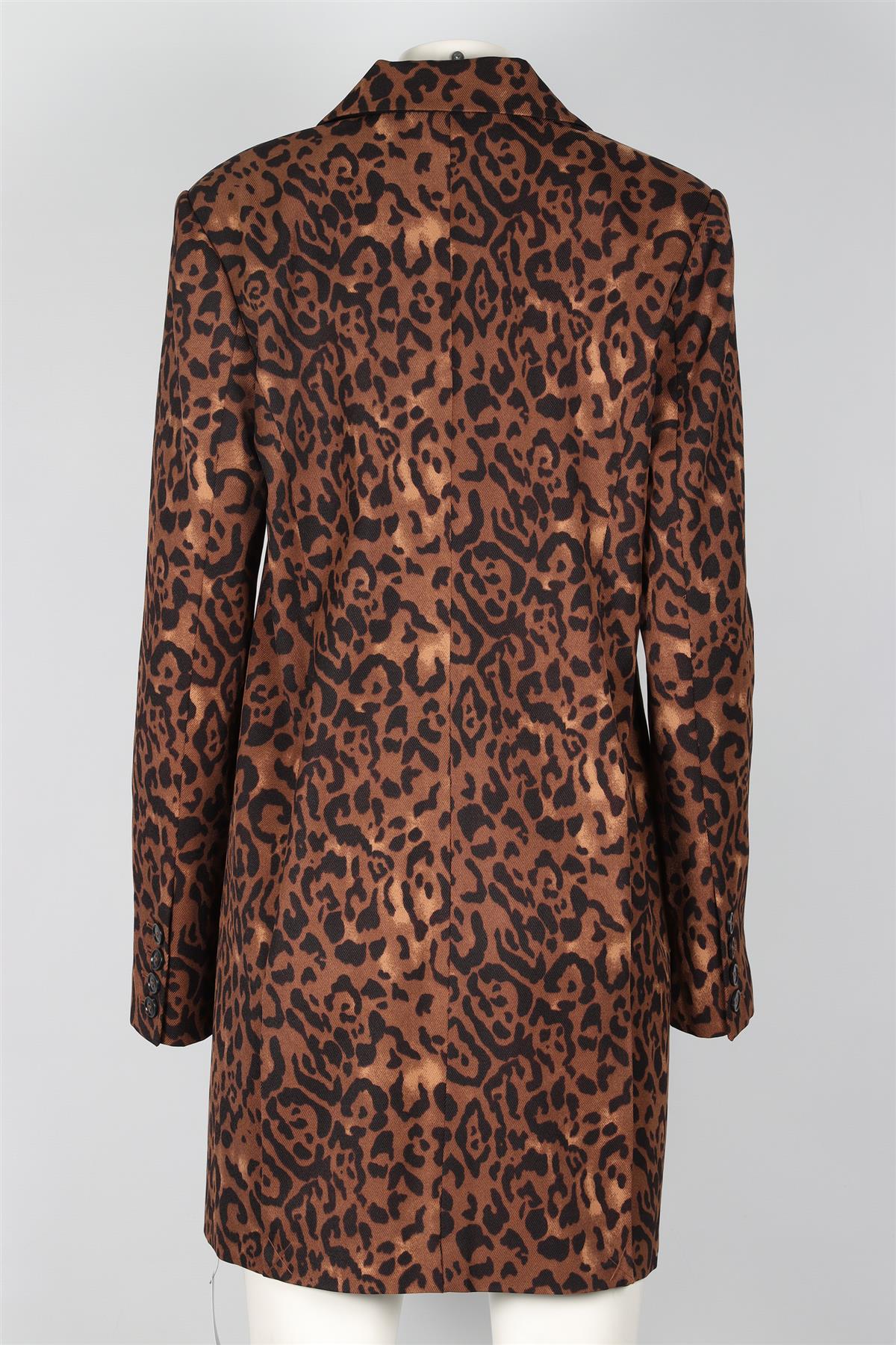 REFORMATION + LAURA HARRIER BROWN WOVEN COAT SMALL - Image 4