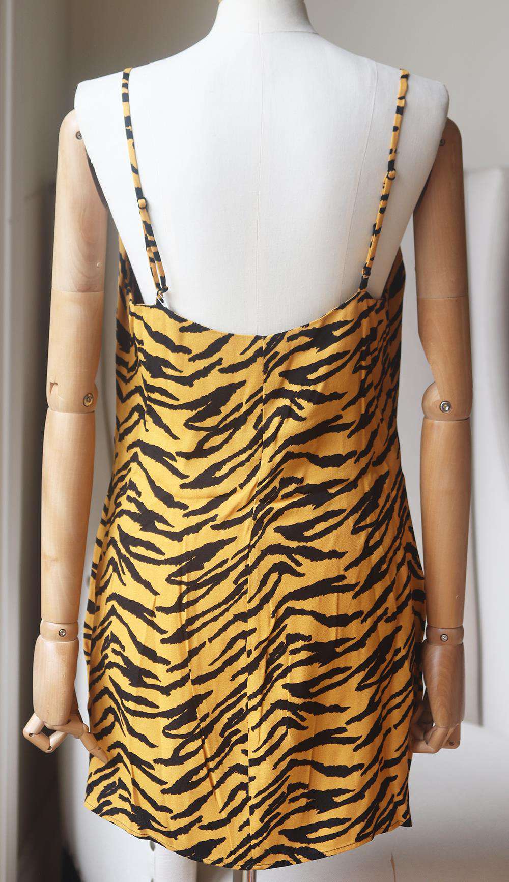 REFORMATION MARLOWE ZEBRA PRINT CREPE MINI DRESS MEDIUM - Image 3