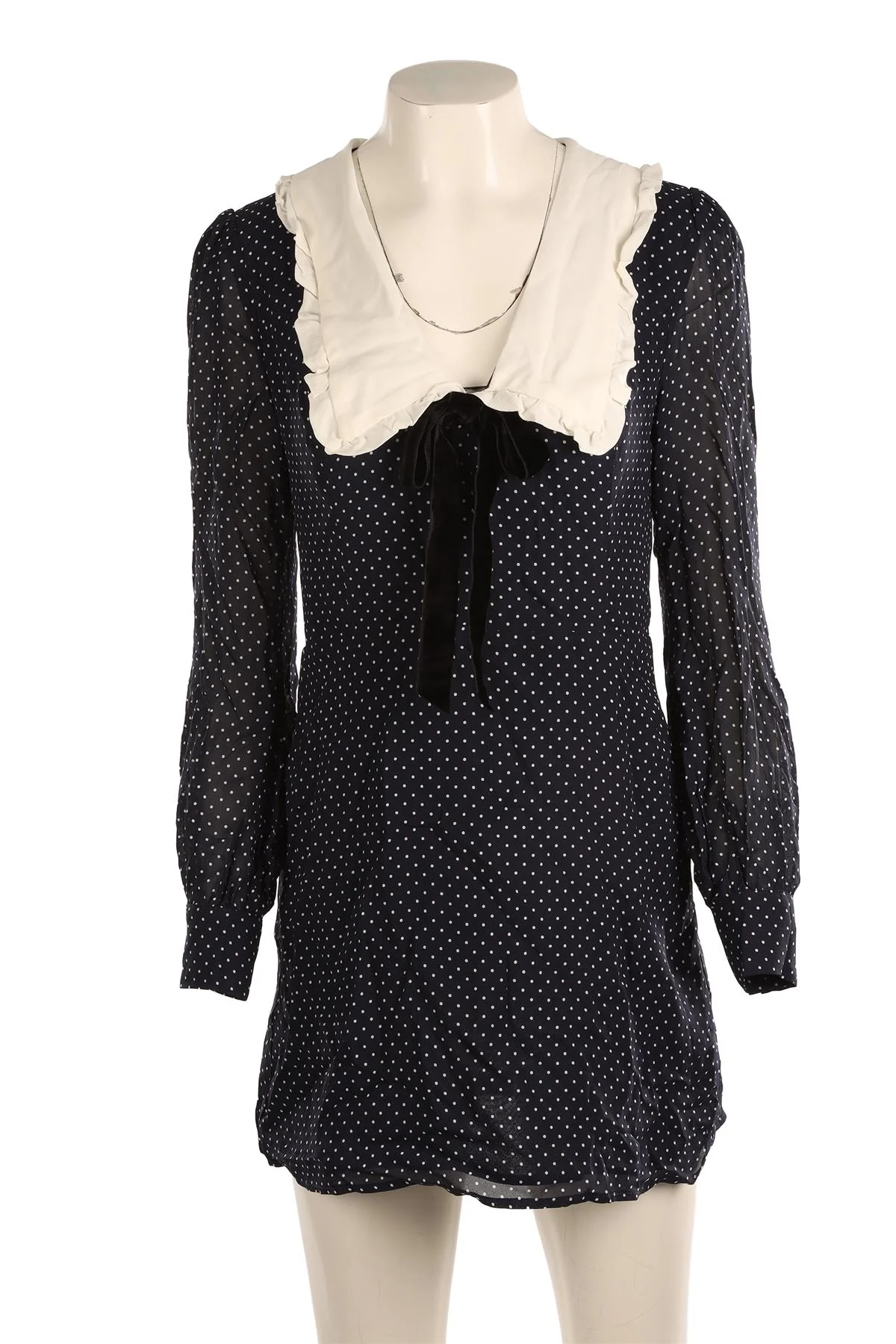 REFORMATION NAVY CREPE MINI DRESS US 8 UK 4 - Image 2