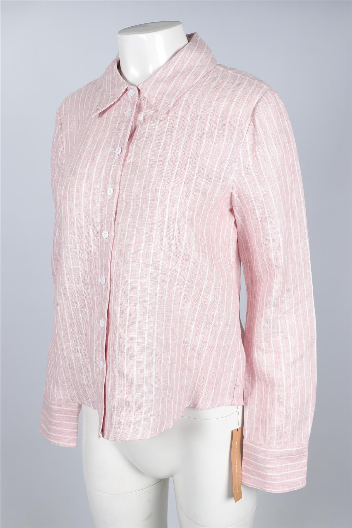 REFORMATION PINK LINEN SHIRT SMALL - Image 3